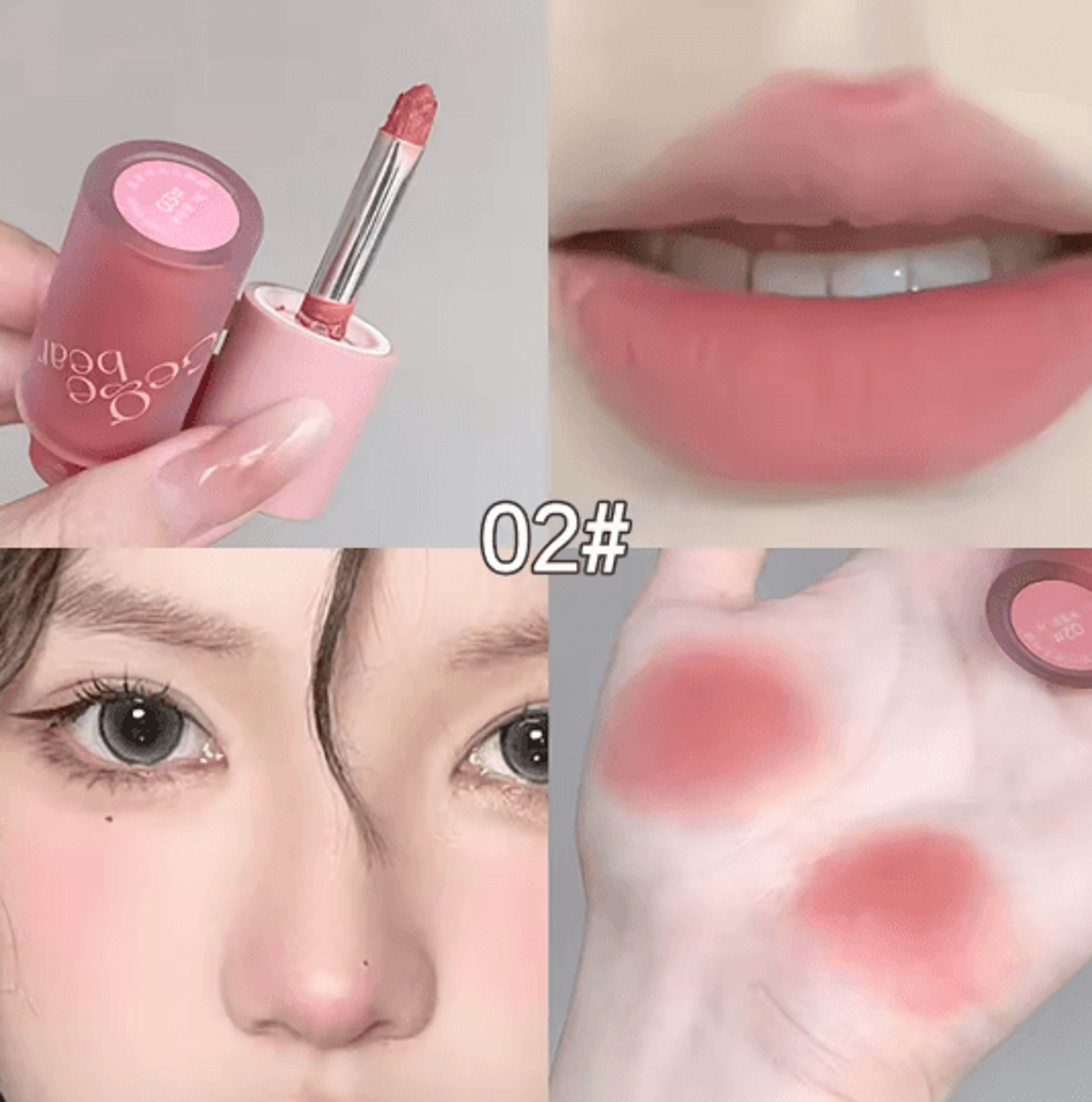 Gege Bear Multi Use Cream Blush And Velvet Matte Lip Glaze 4