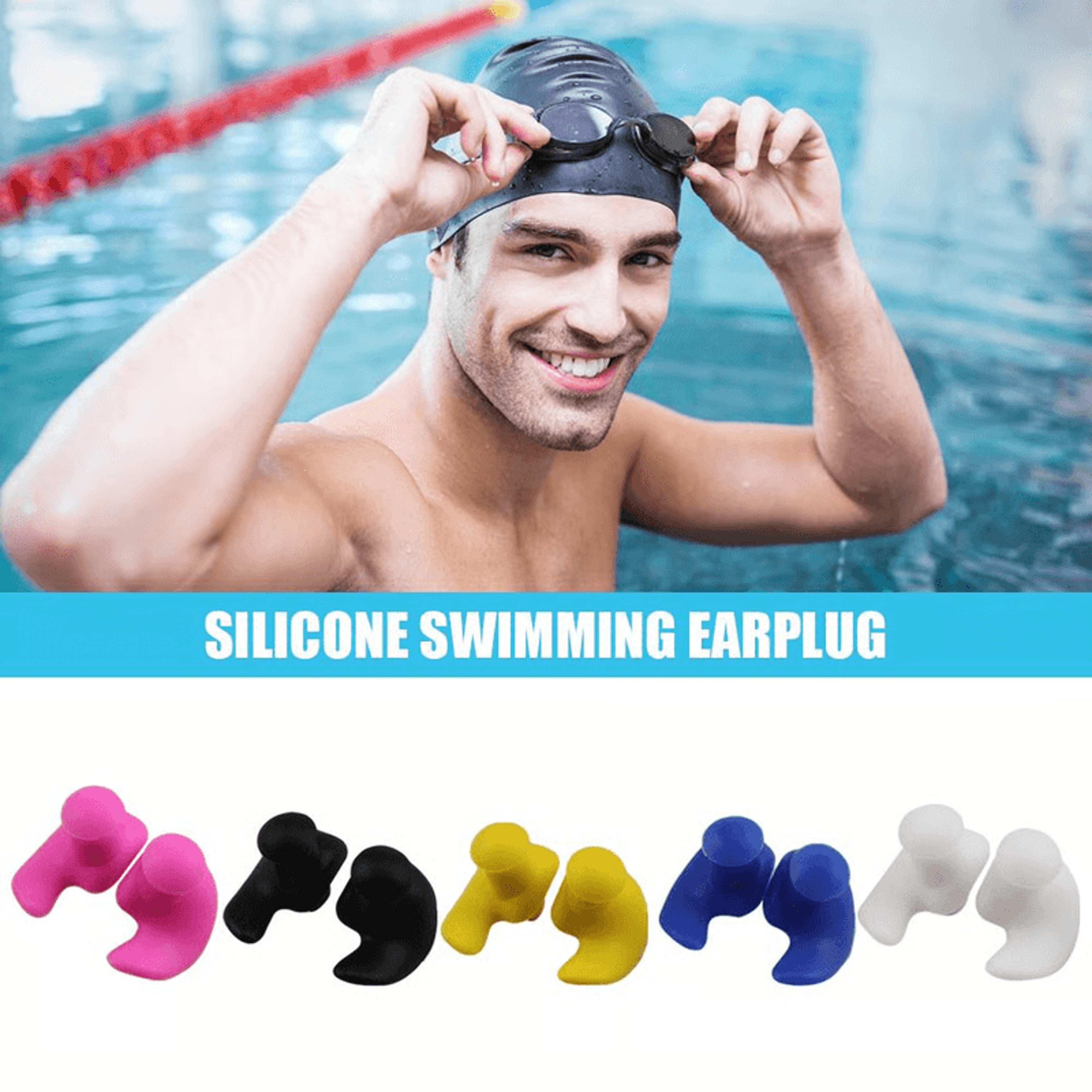 Premium Silicone Swimming Earplugs  Soft Durable  Waterproof Ear Protection 6