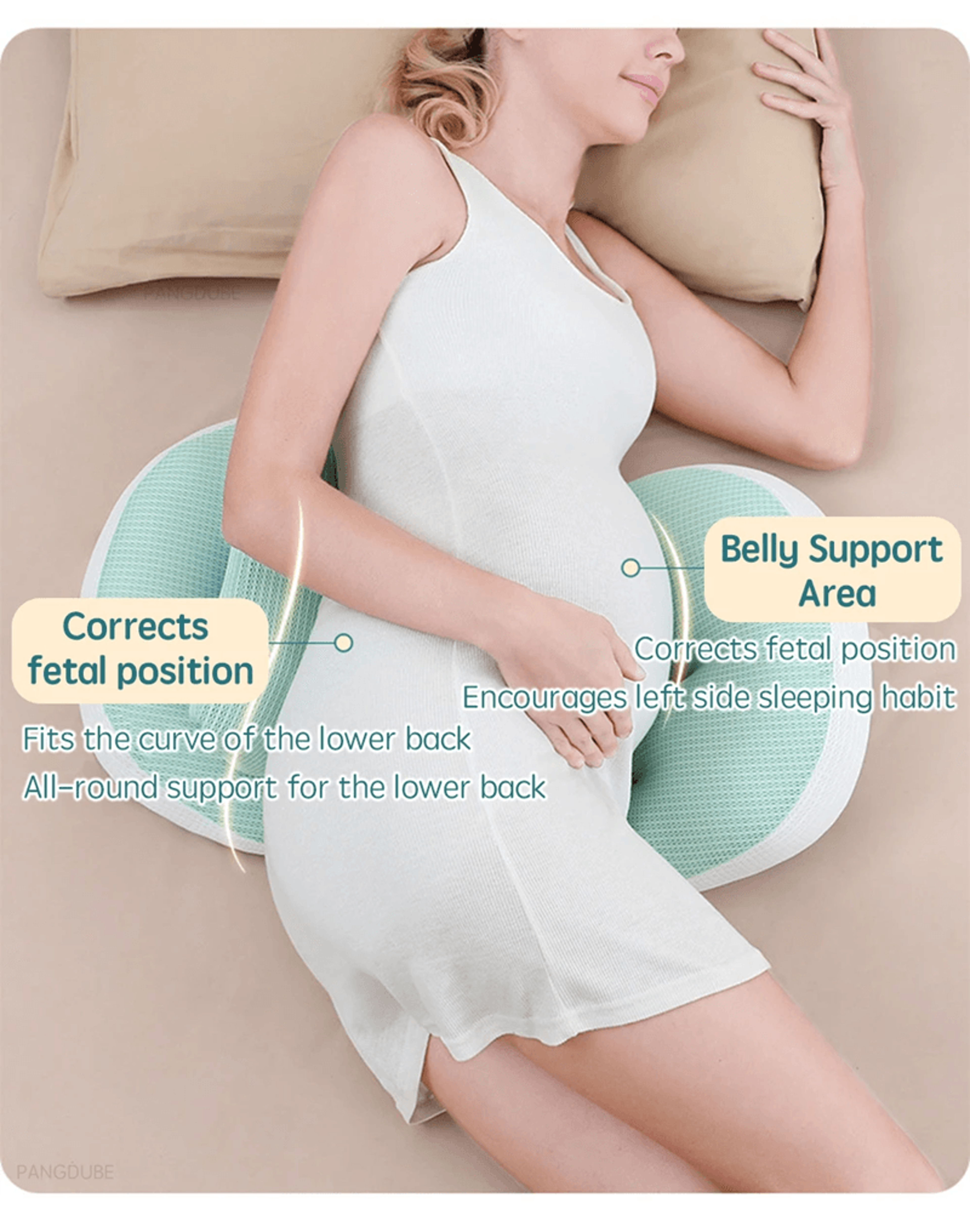 Ergonomic Pregnancy Body Pillow With Waist Support 1