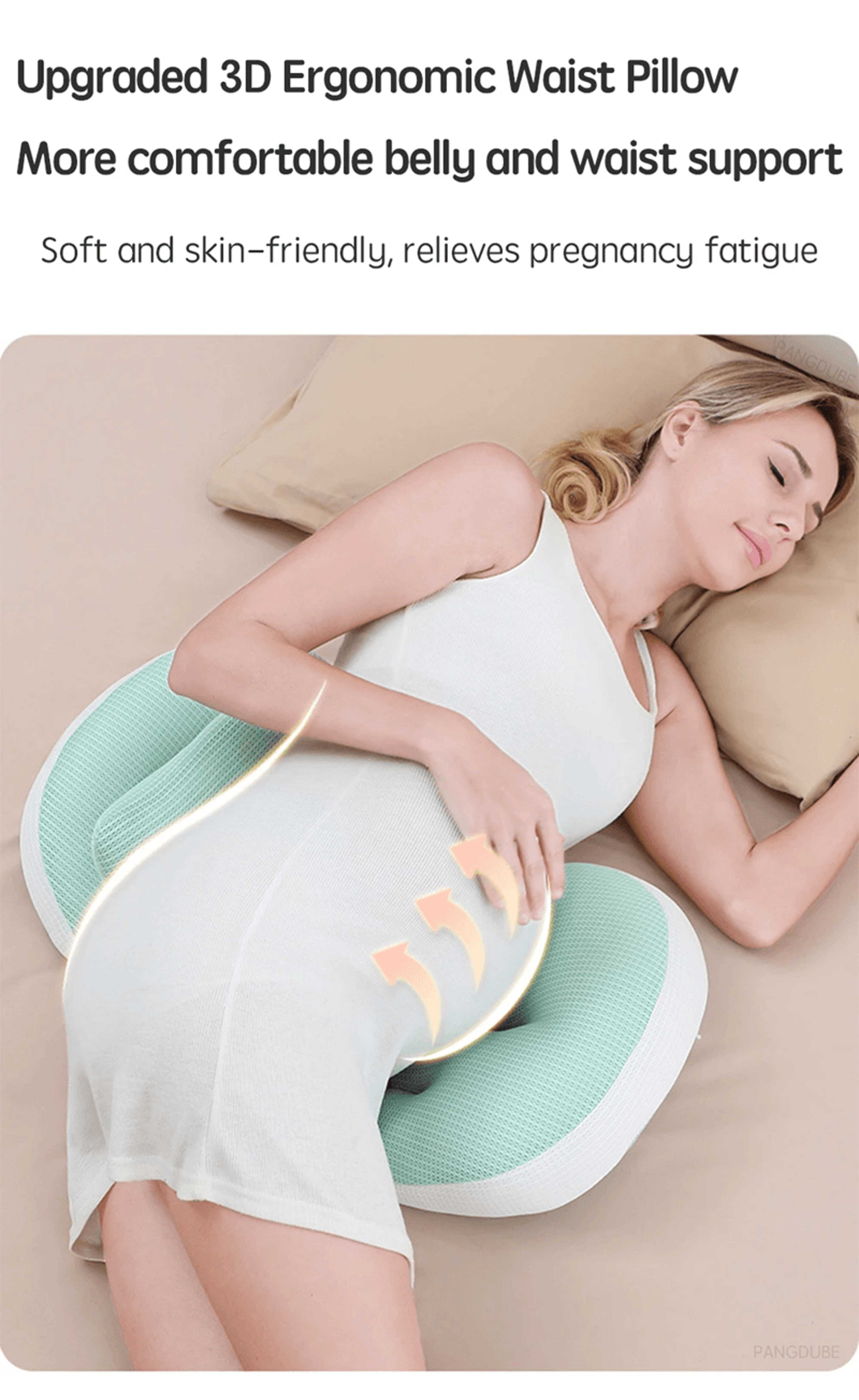 Ergonomic Pregnancy Body Pillow With Waist Support 2
