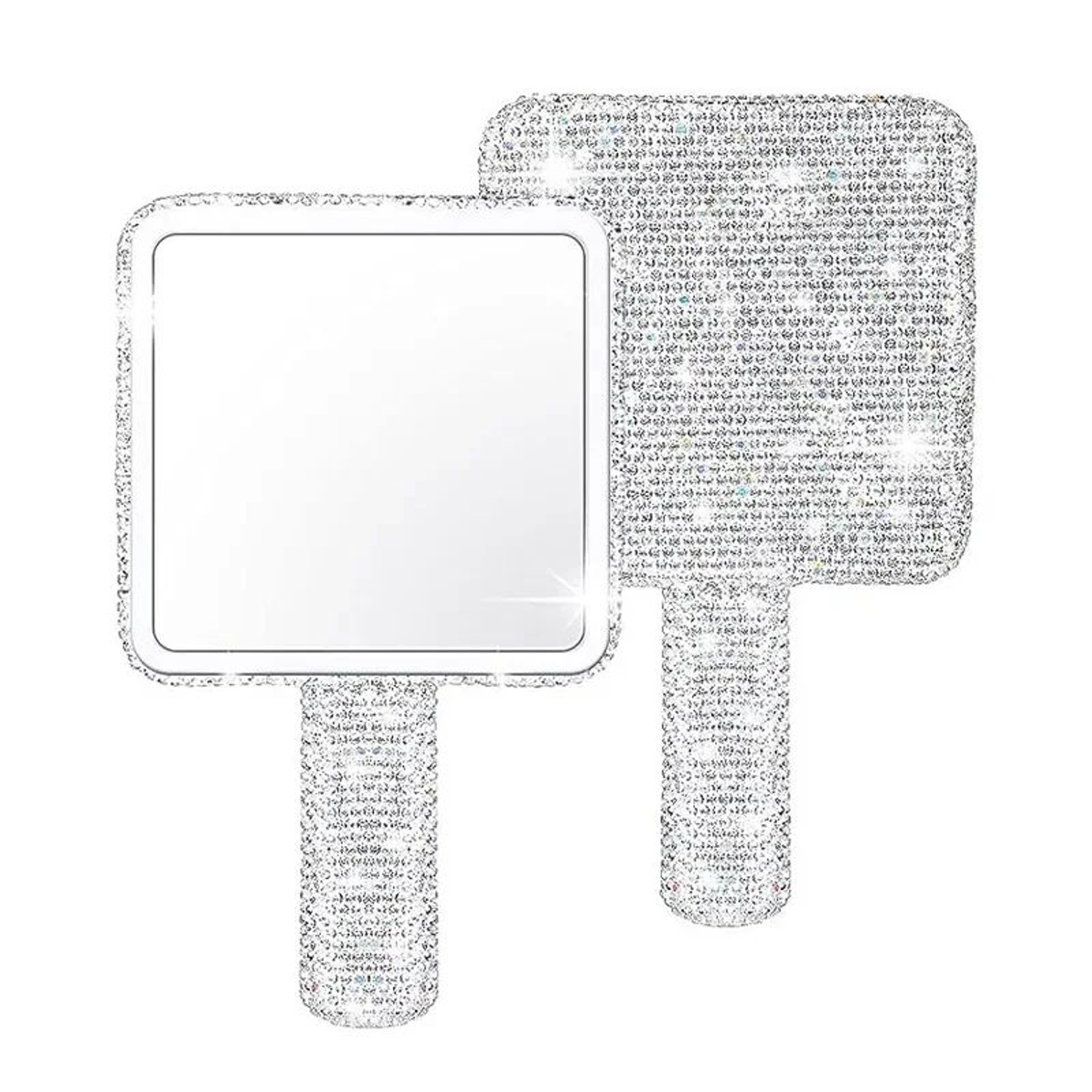 Diamond Handle Handheld Makeup Mirror Luxury Beauty Vanity Mirror For Salon And Travel 11