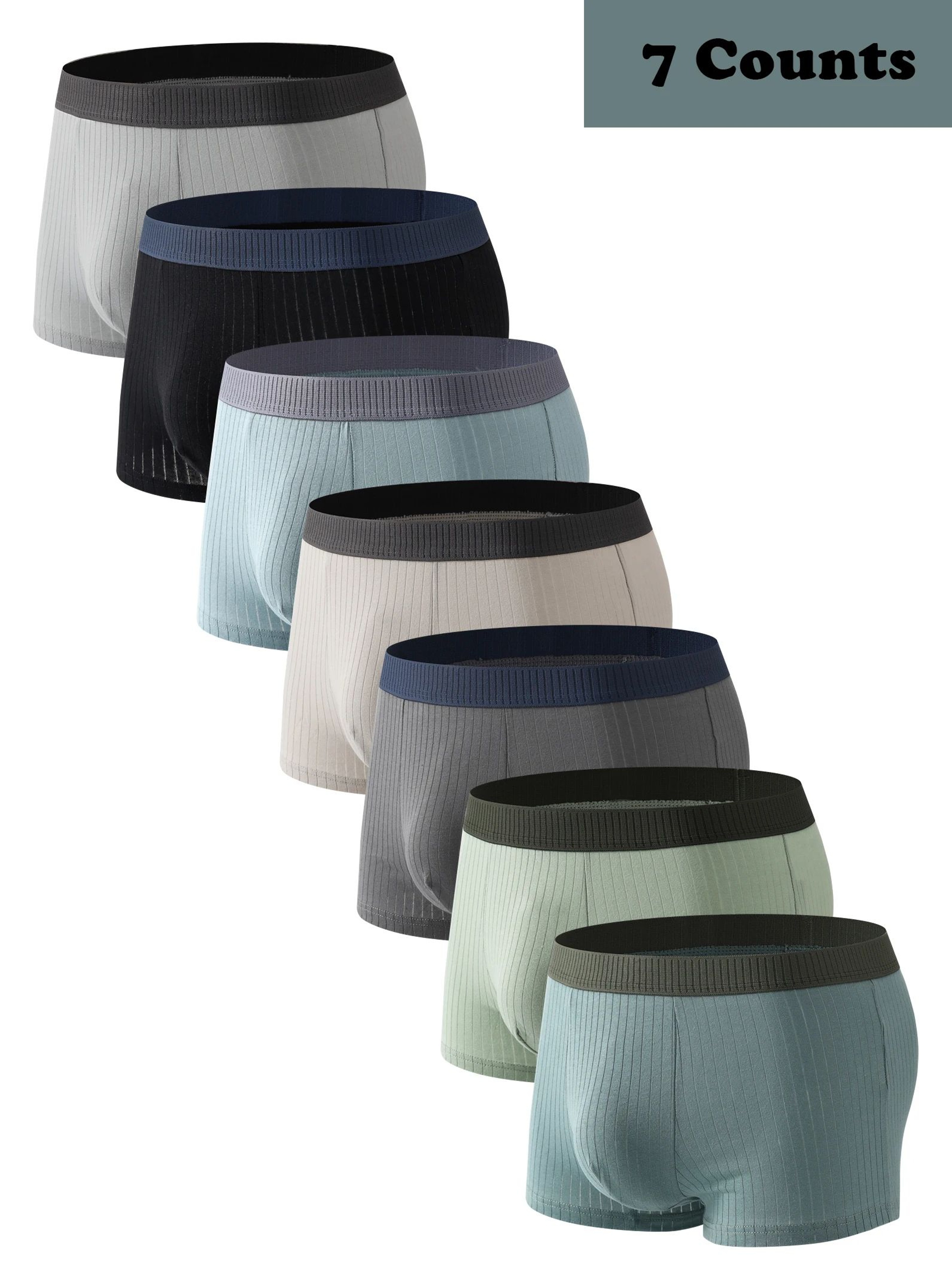 Mens Cotton Boxer Shorts Soft Breathable Underwear 7 Pack 0