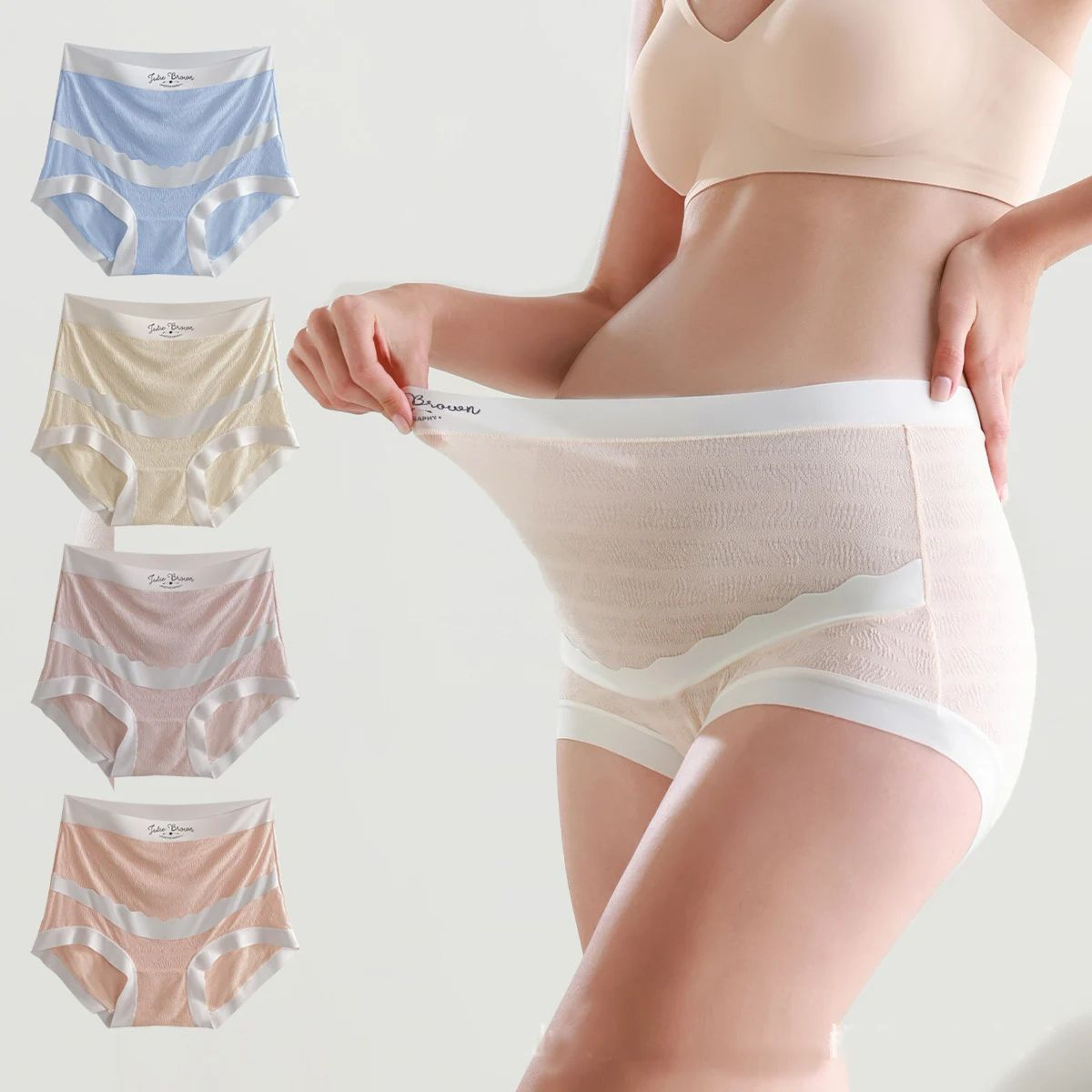 High Waist Maternity Panties Soft Breathable Pregnancy Underwear 3 Pack 3
