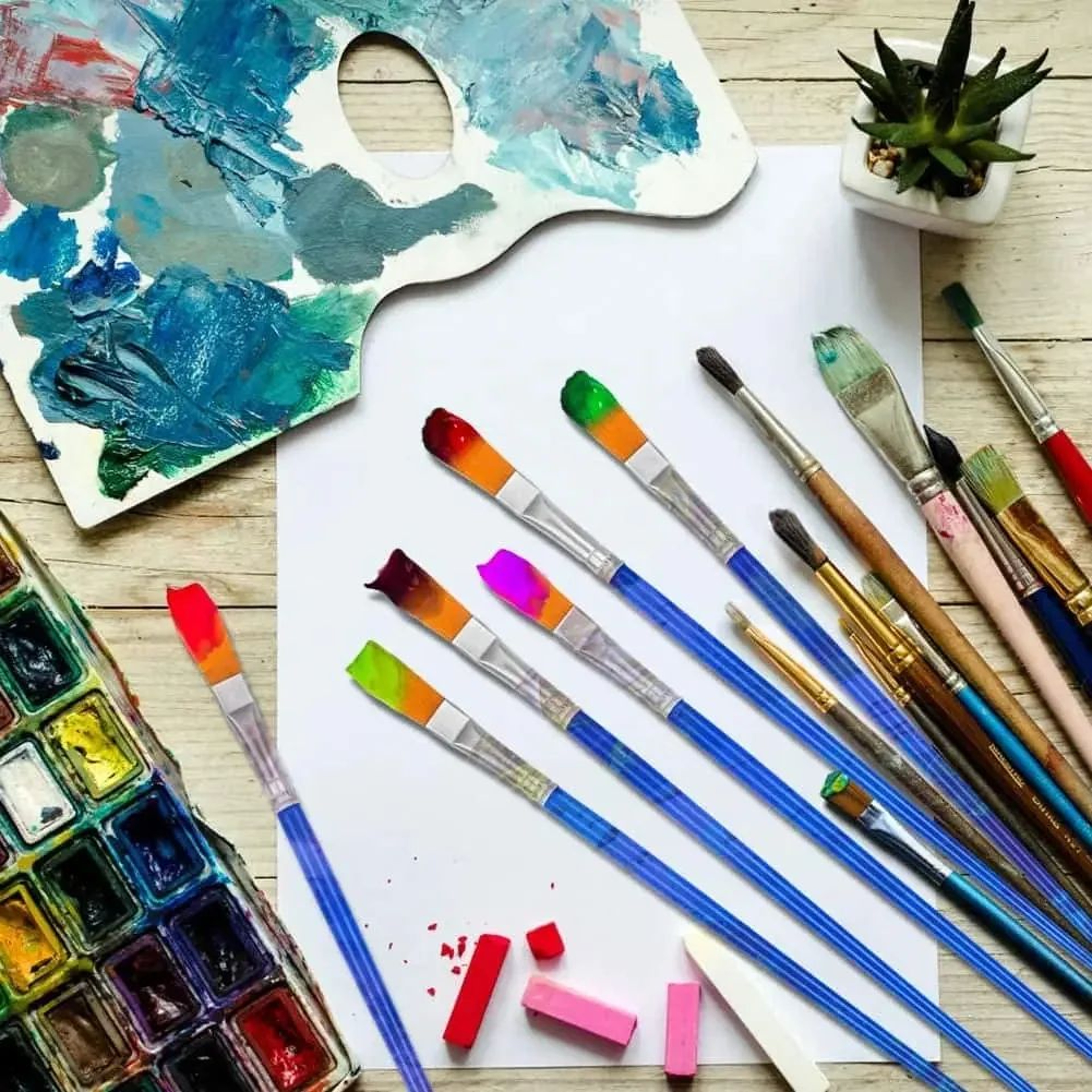 MasterArt 50 Piece Paint Brush Set Nylon Brushes For Acrylic Watercolor And Oil Painting 4