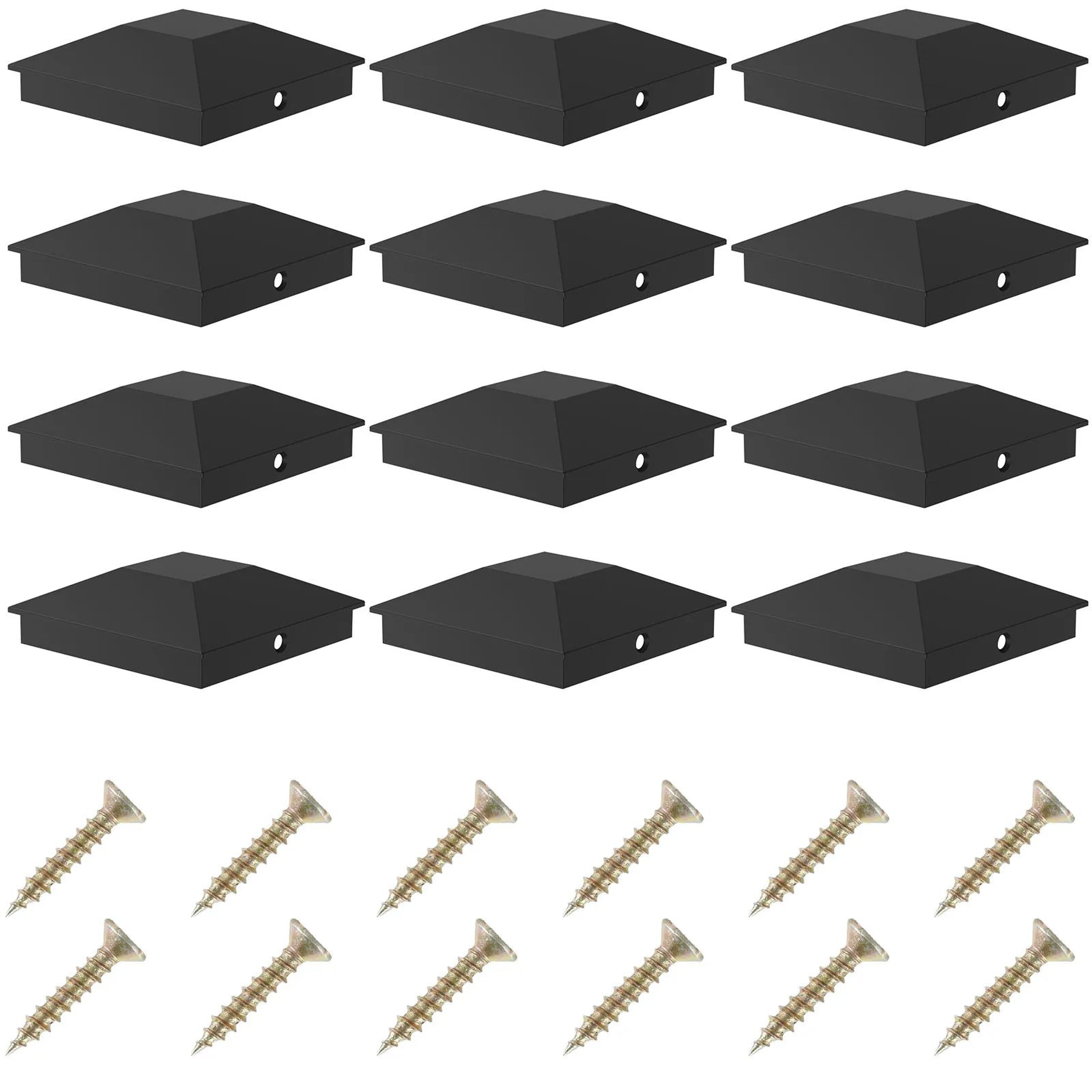 Wood Fence Post Caps Waterproof Deck Post Covers For Outdoor Protection Set 6