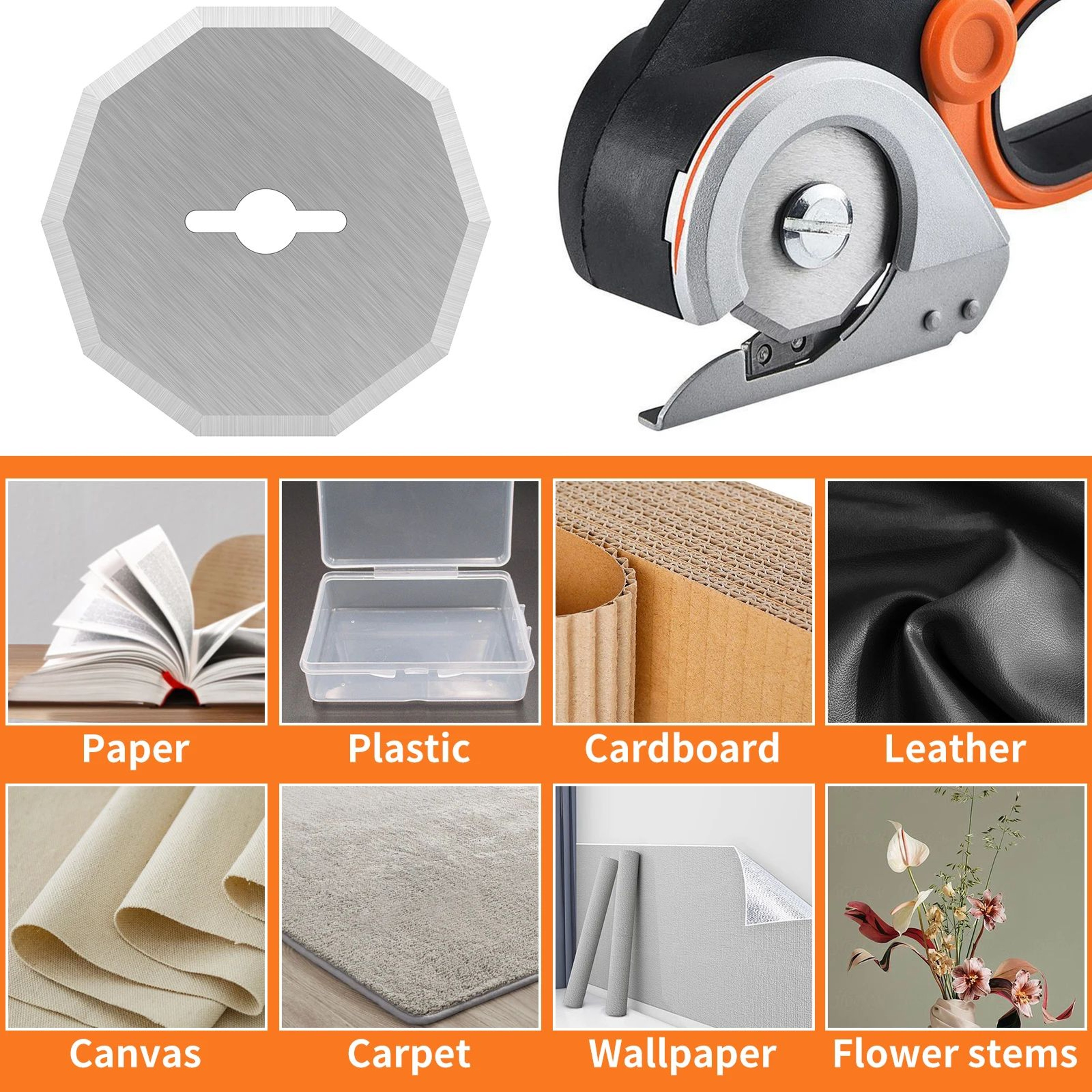 Rotary Blade Replacement For Electric Scissors Tungsten Steel Cutting Discs Set 2