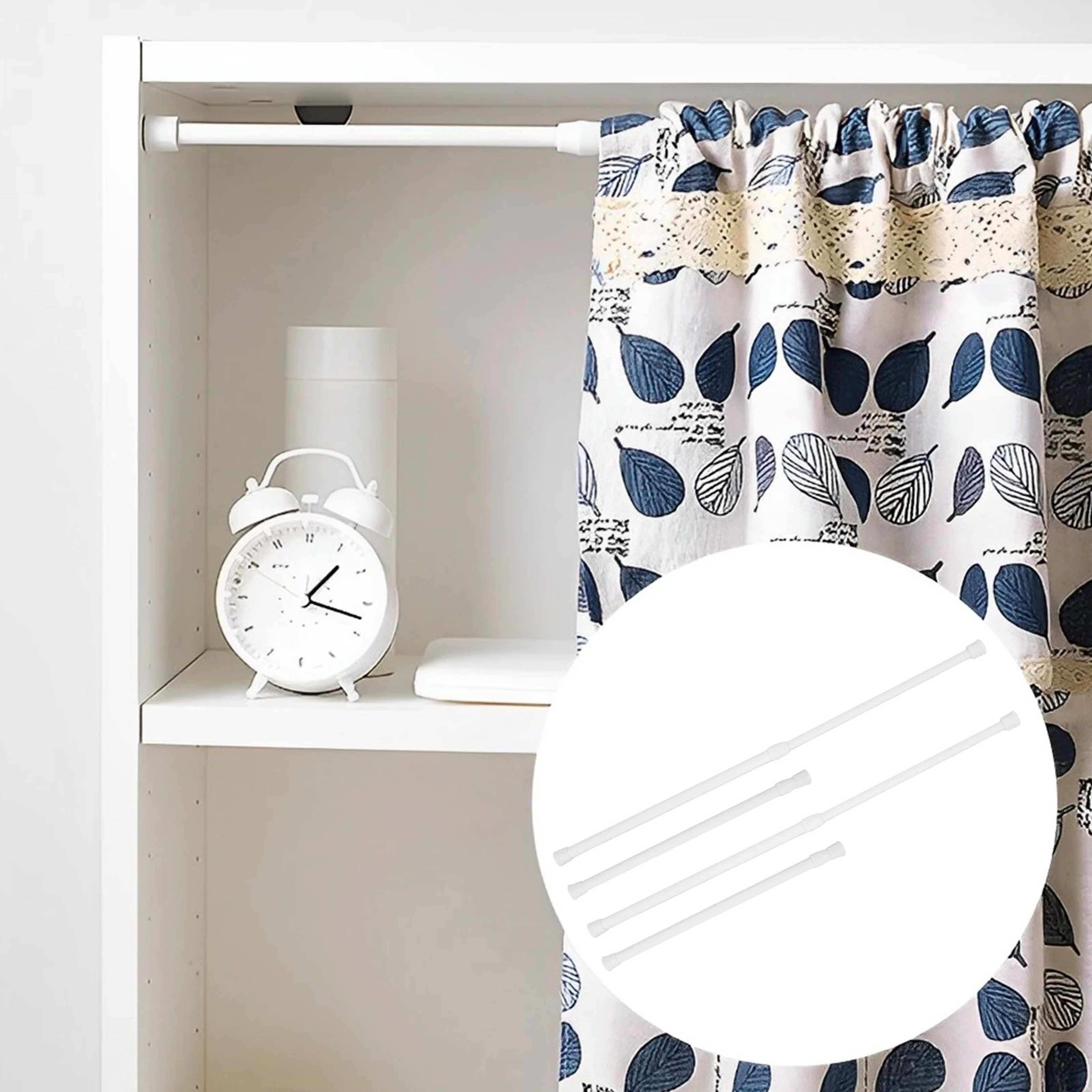 FlexHold RV Shower Storage Rod Set Adjustable Corner Organizer 3