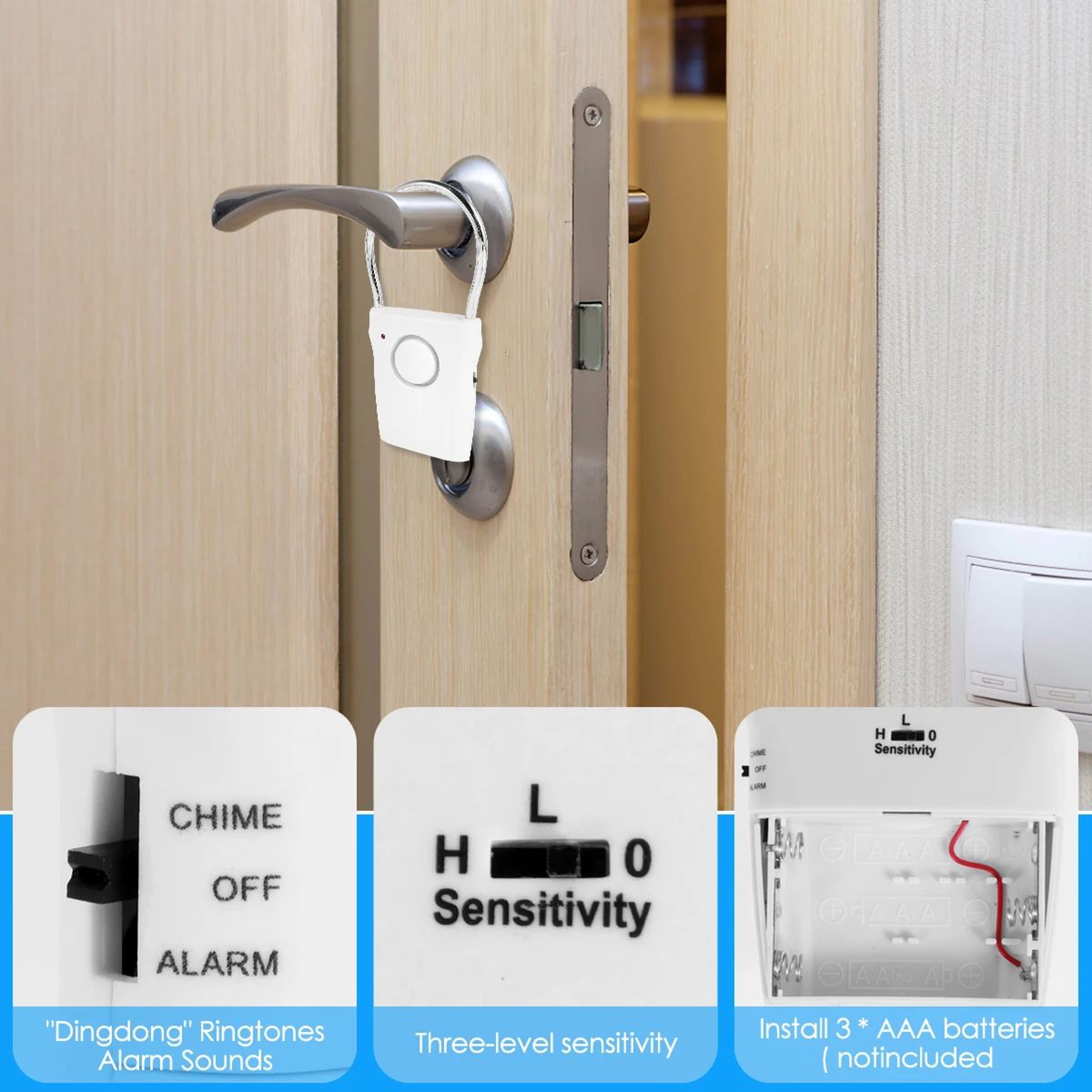 SecureAlert Door Handle Alarm With Loud Security Protection For Travel And Home 4