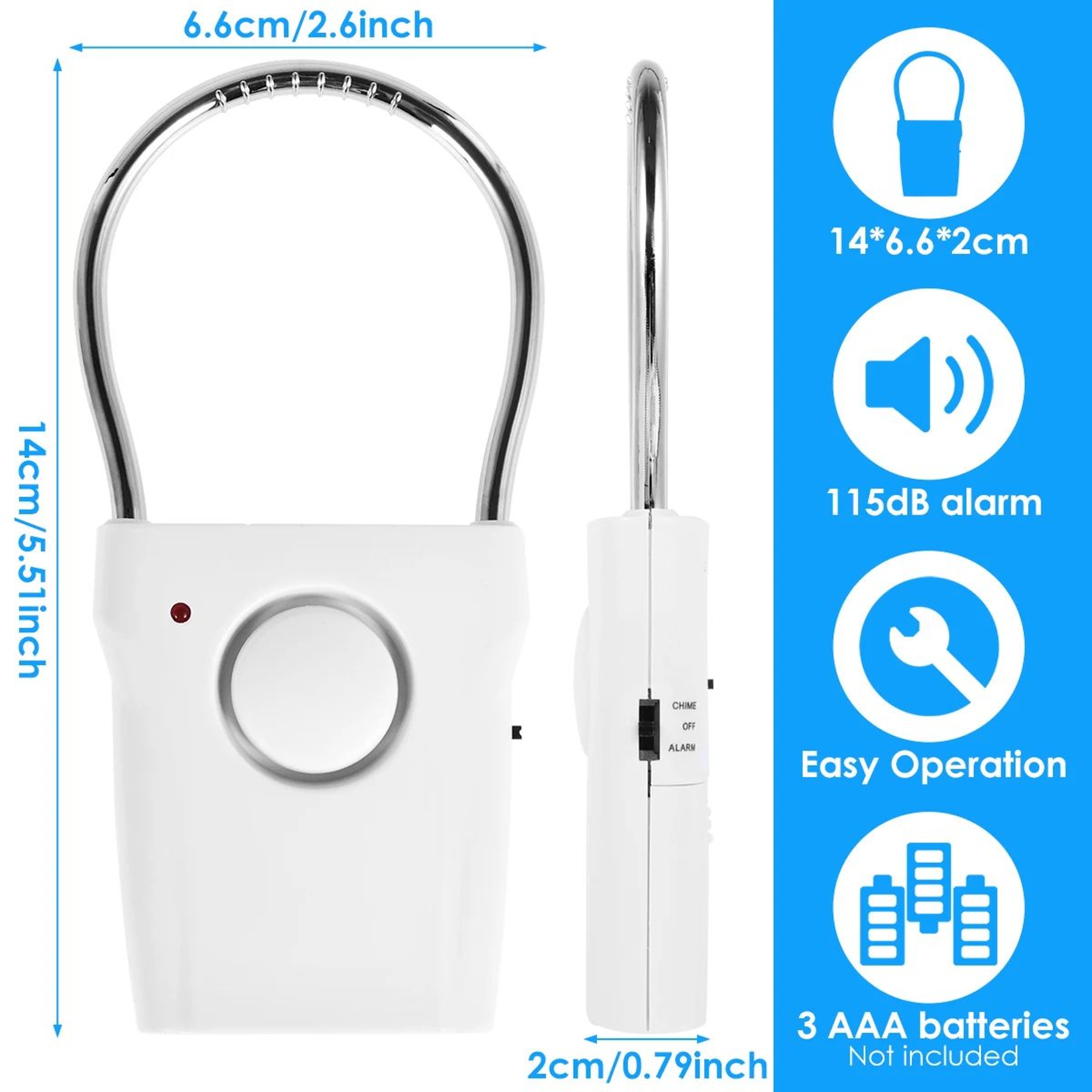 SecureAlert Door Handle Alarm With Loud Security Protection For Travel And Home 5