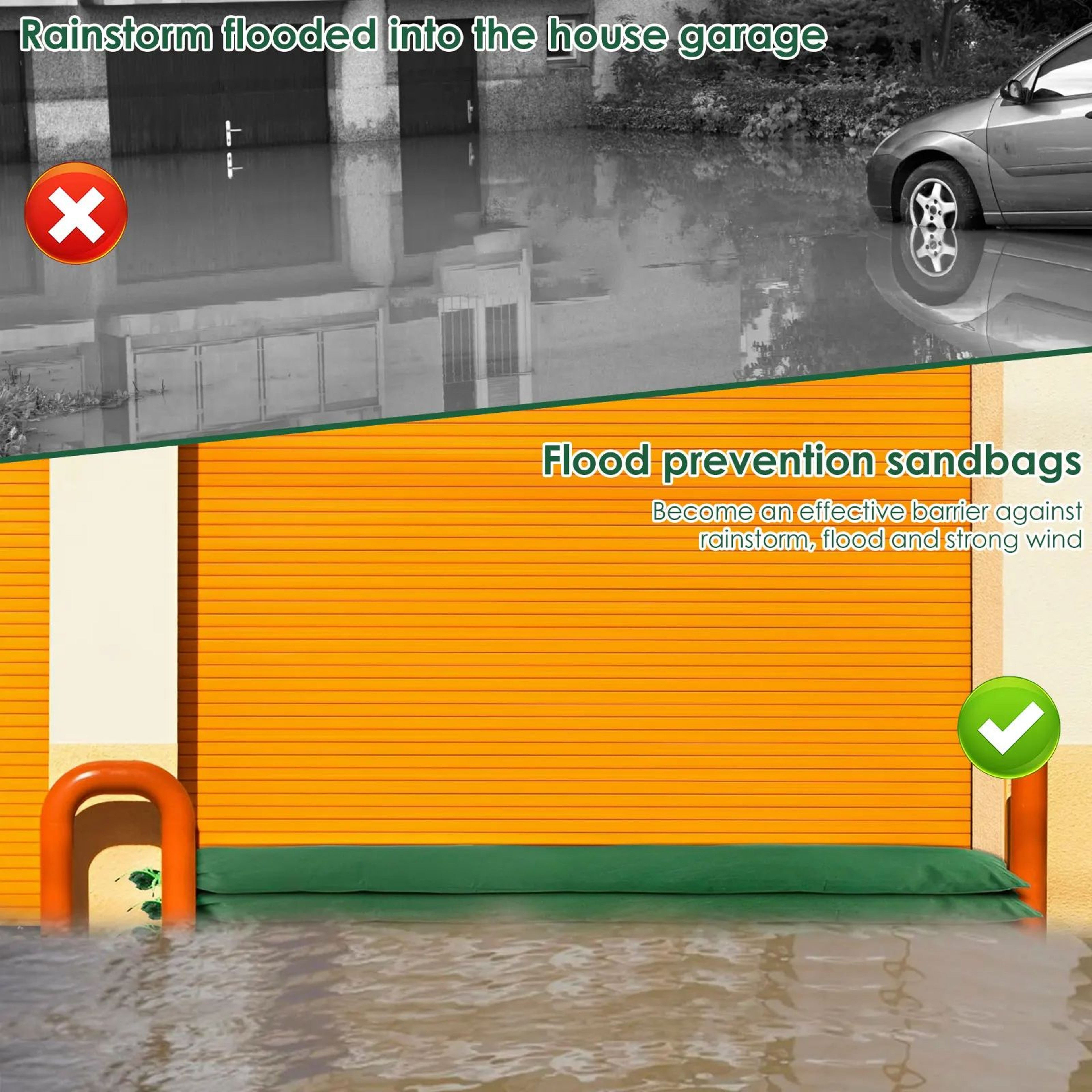 Heavy Duty Flood Protection Sandbags Reusable Canvas Water Barrier Bags 4