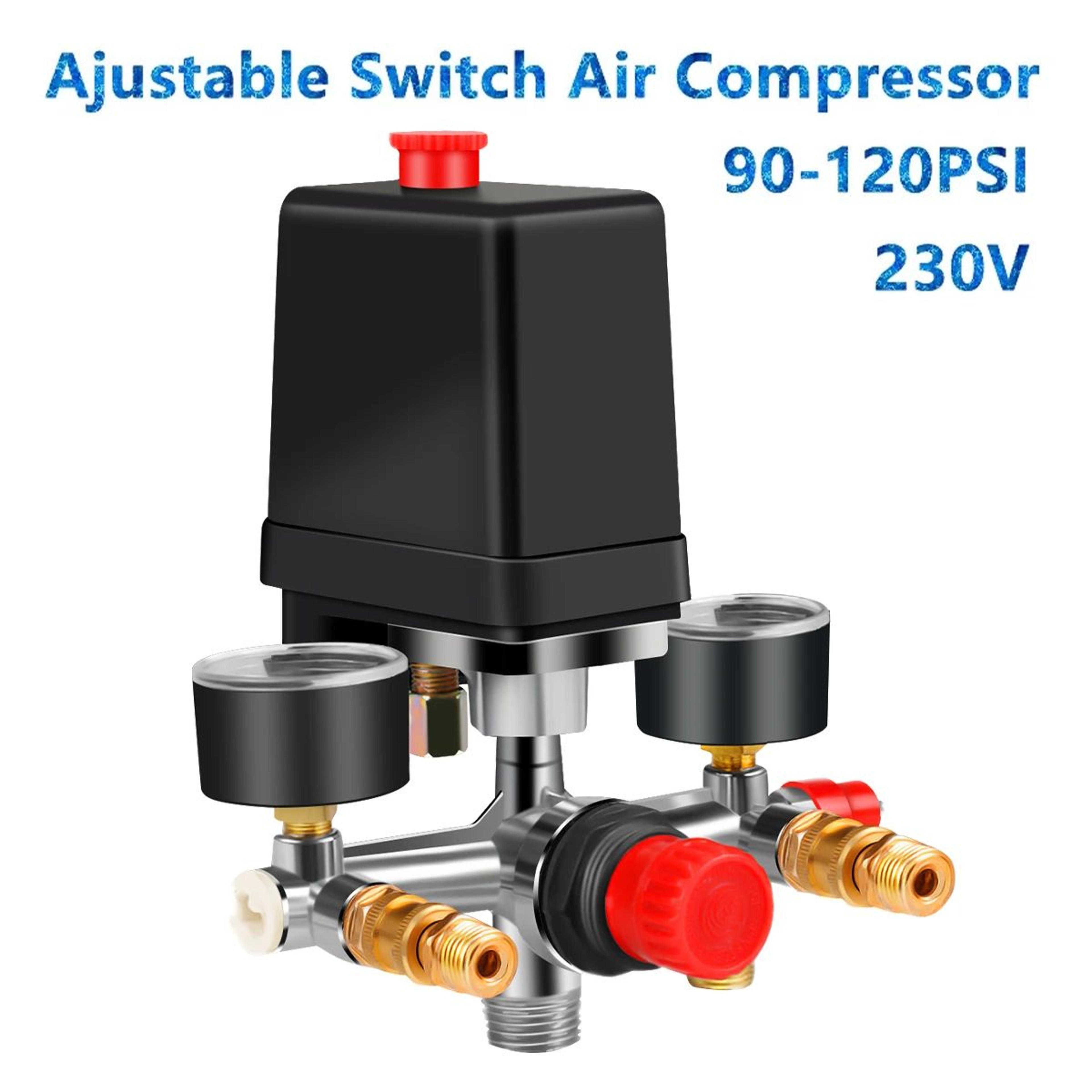 Air Compressor Pressure Switch Control Manifold With Regulator And Gauges 0