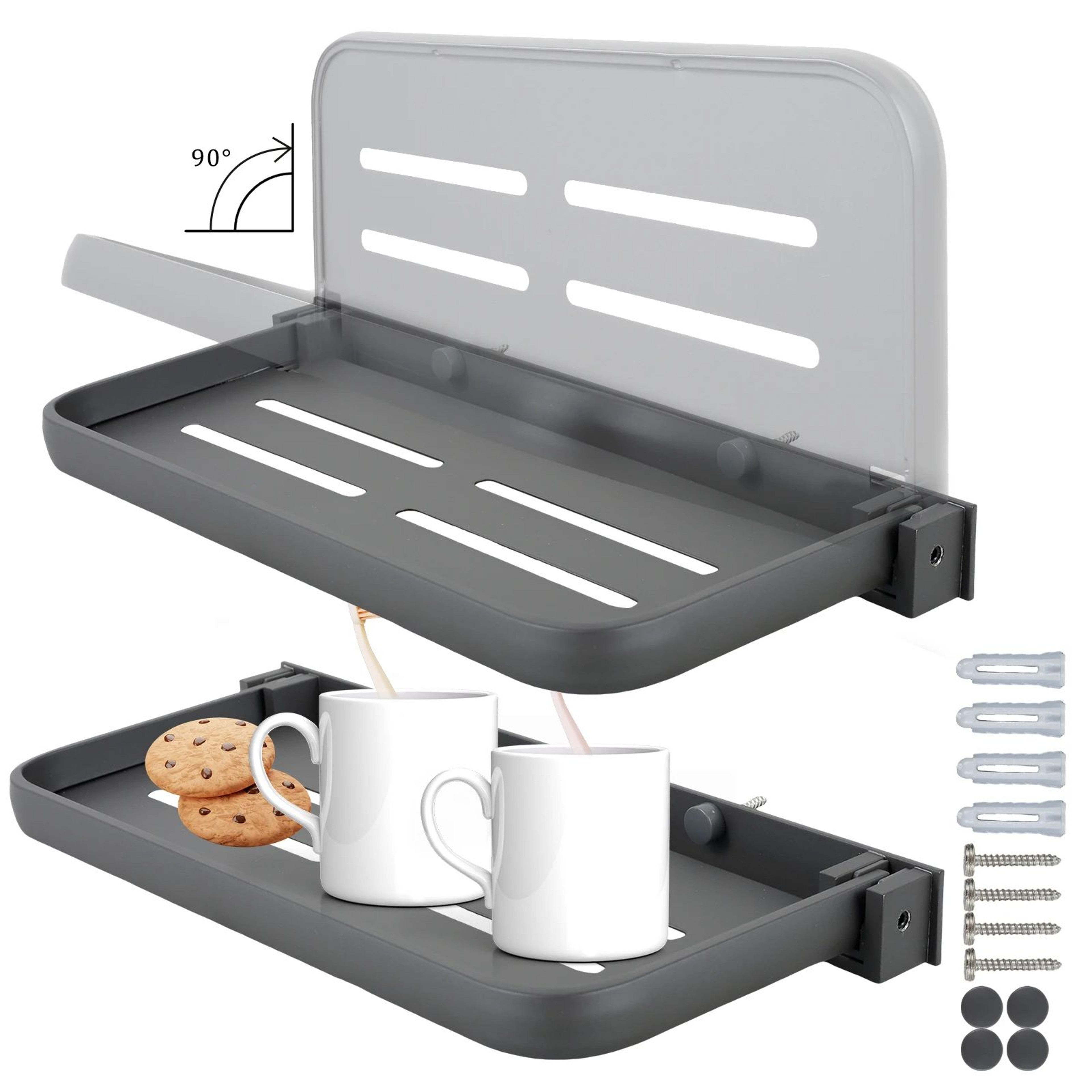Foldable RV Wall Shelf Set Space Saving Aluminum Storage Rack For Camper And Vehicle 0