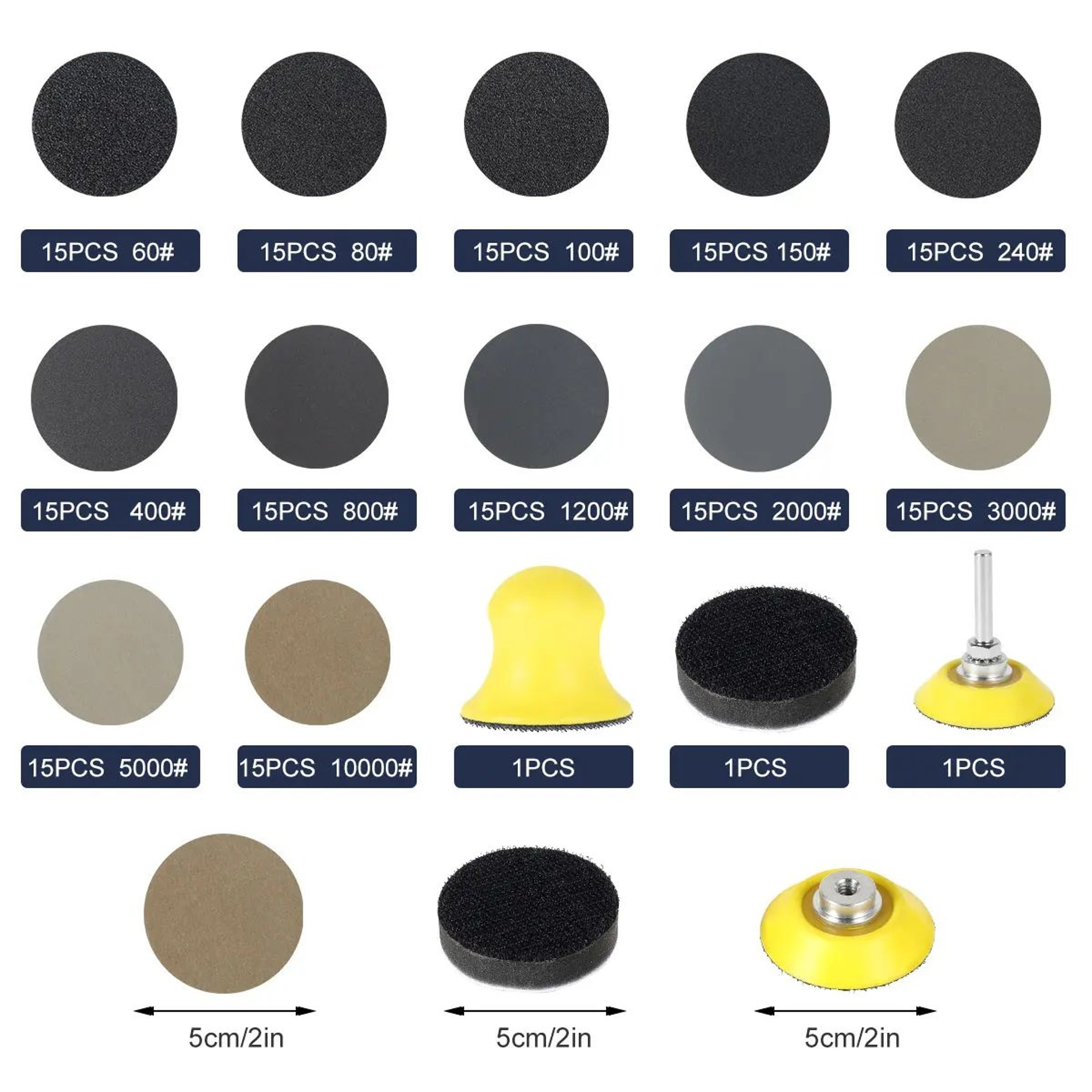 180 Piece Sanding Discs Kit Wet Dry Hook And Loop Sandpaper Set For Rotary Tools 7
