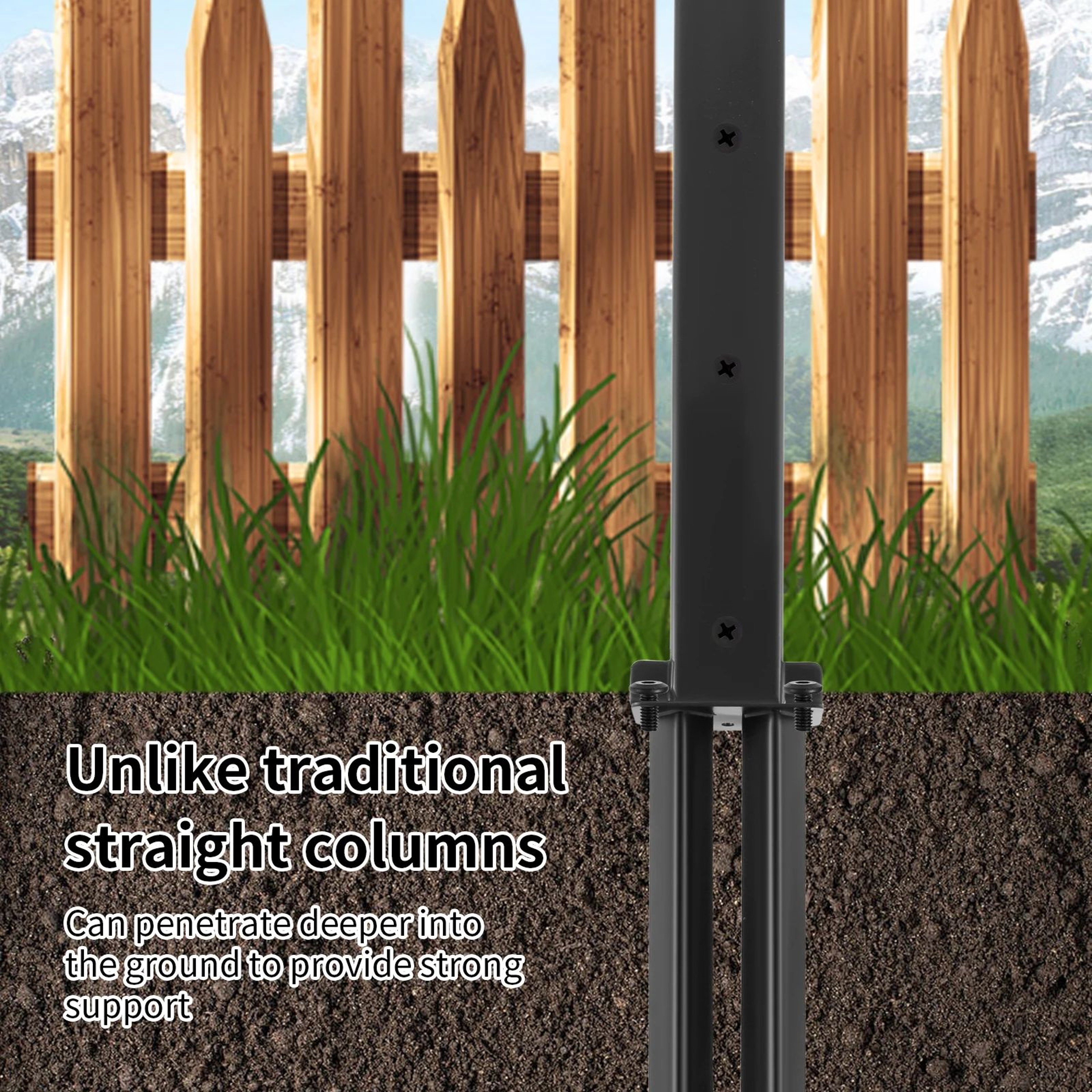 Heavy Duty Fence Post Repair Stake Ground Anchor For Fixing Broken And Tilted Posts 2