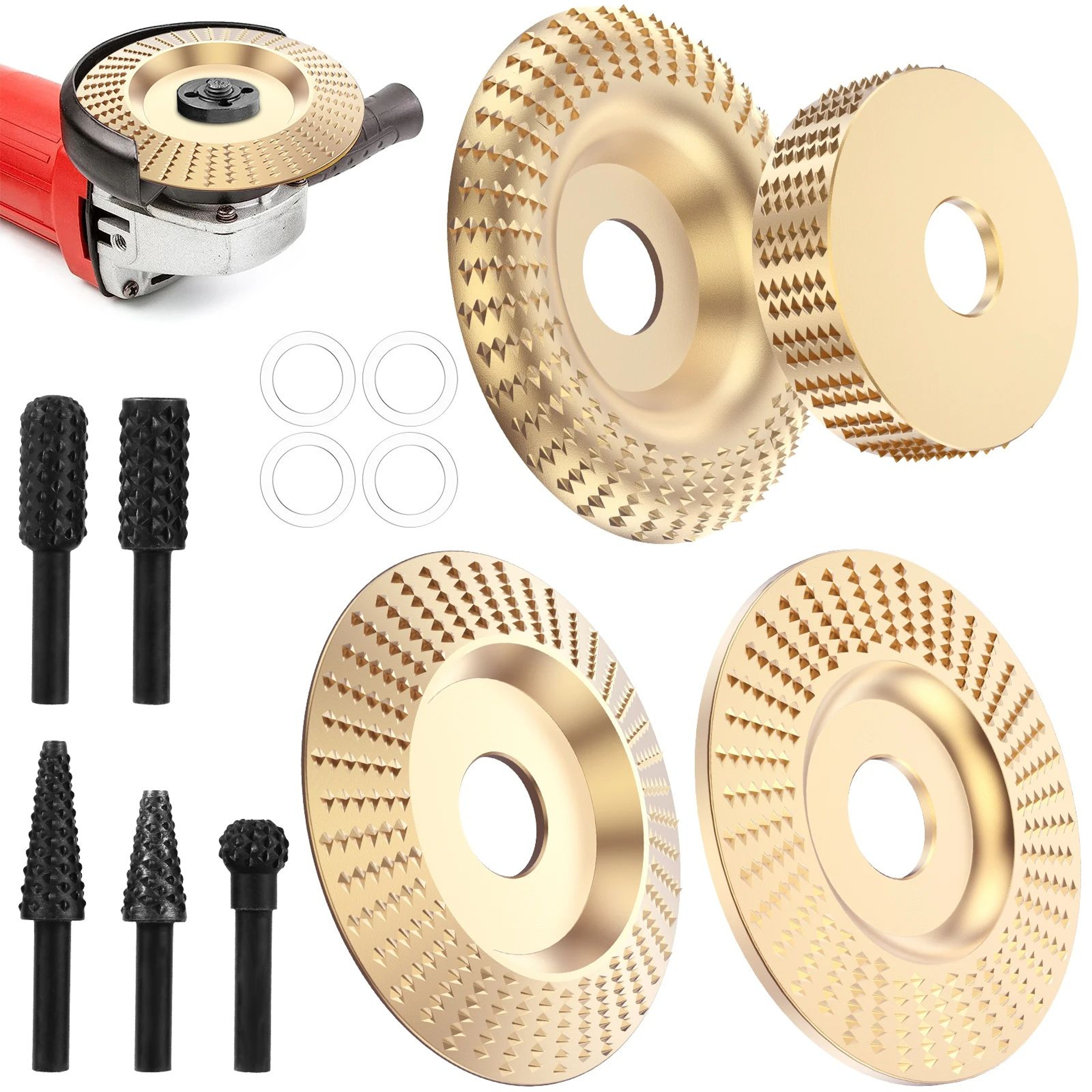 Wood Carving Disc Set For Angle Grinder Grinding Shaping And Polishing Tools 7