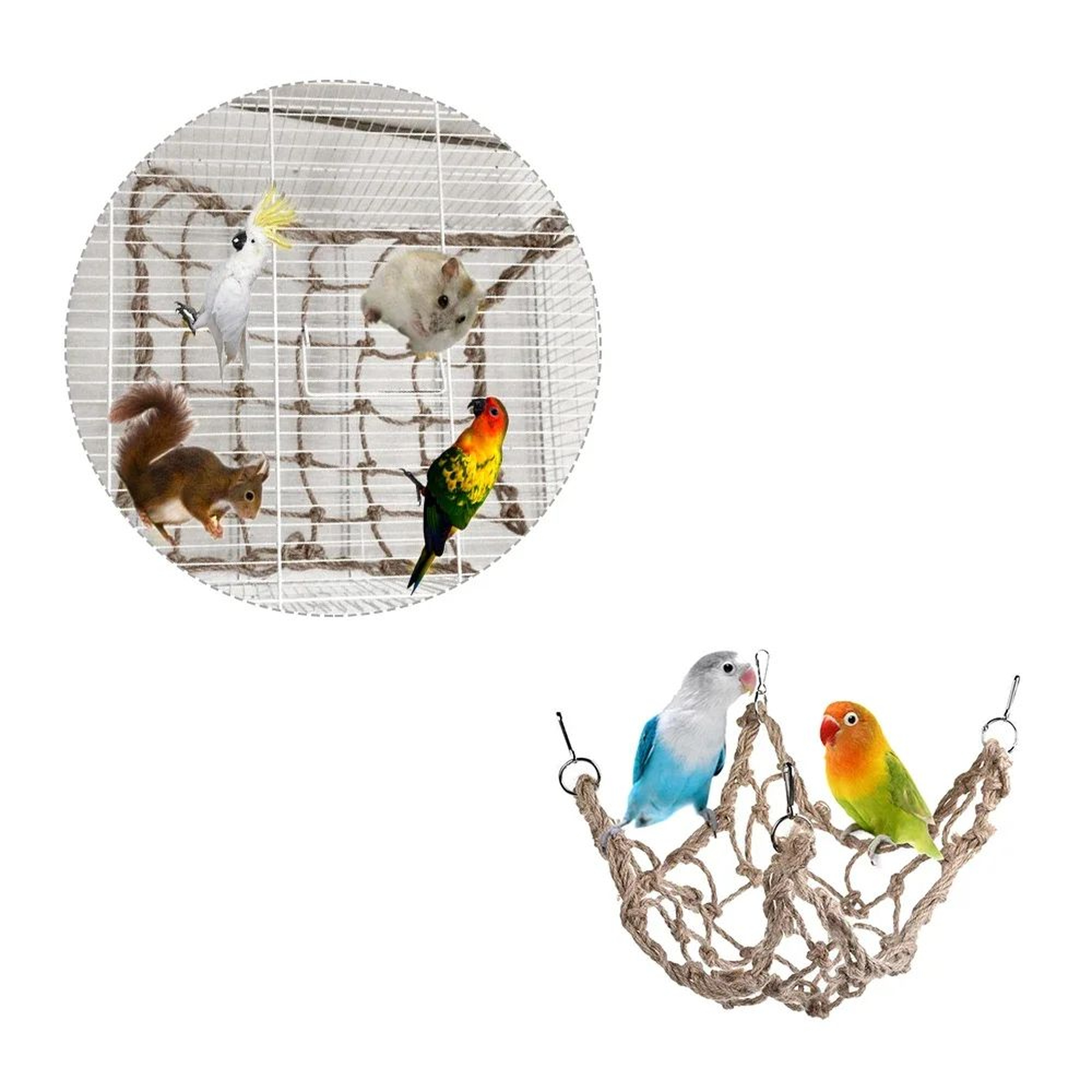 Bird Swing Ladder Toy With Rope Net For Parrot Climbing Chewing And Play 4