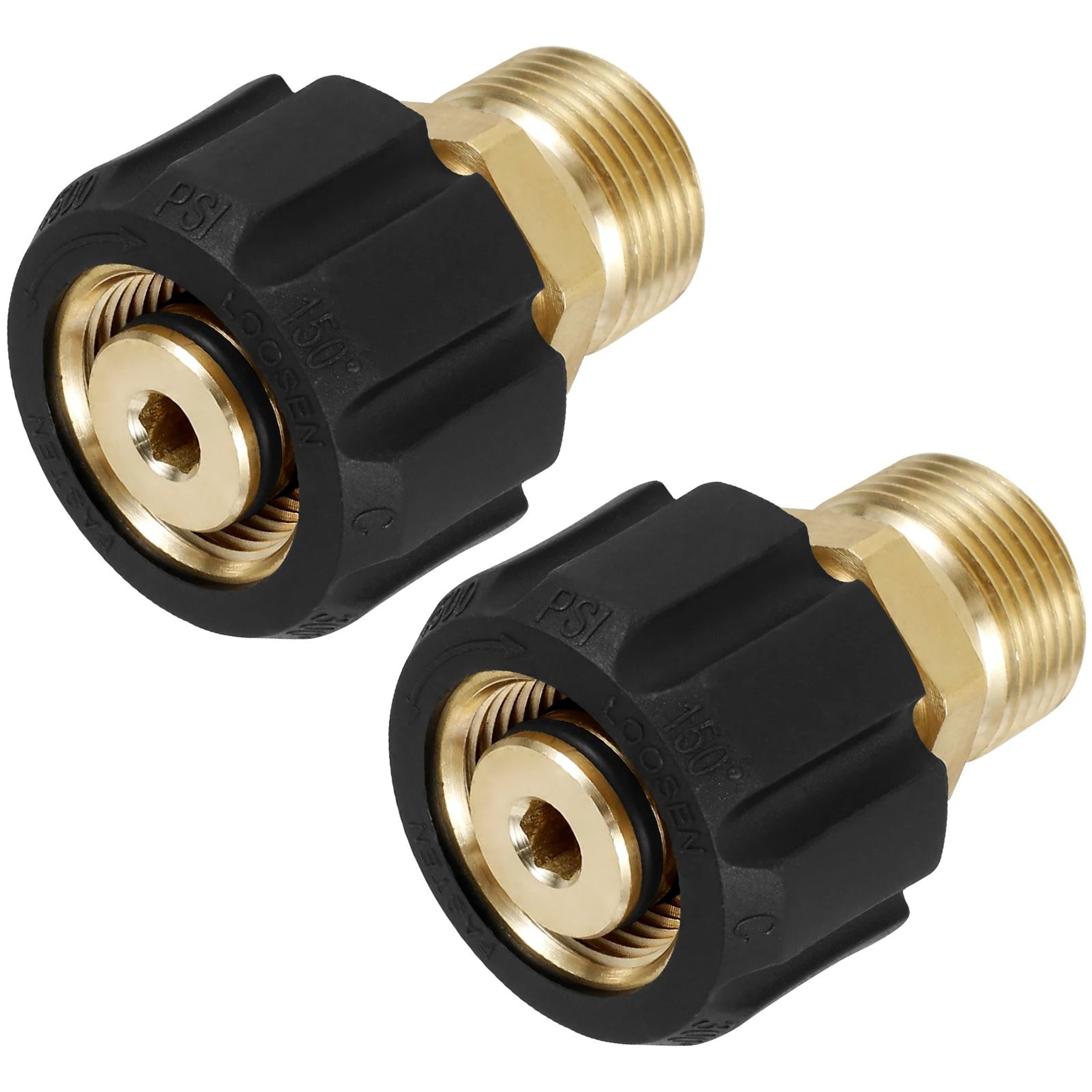 Pressure Washer Hose Adapter M22 Brass Connector 5000 PSI Quick Connect Fitting 6