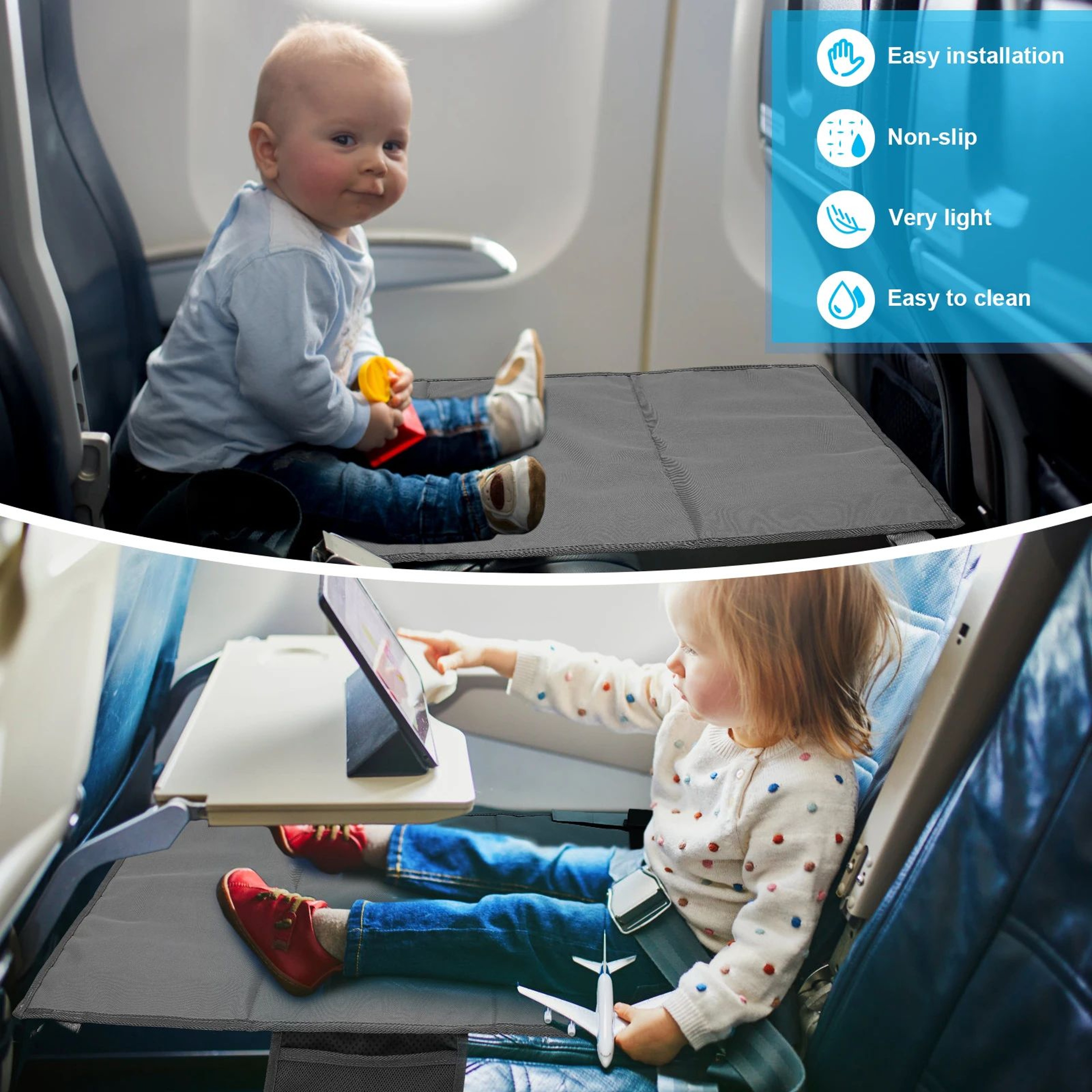 Toddler Airplane Seat Extender Travel Bed Footrest For Kids 2