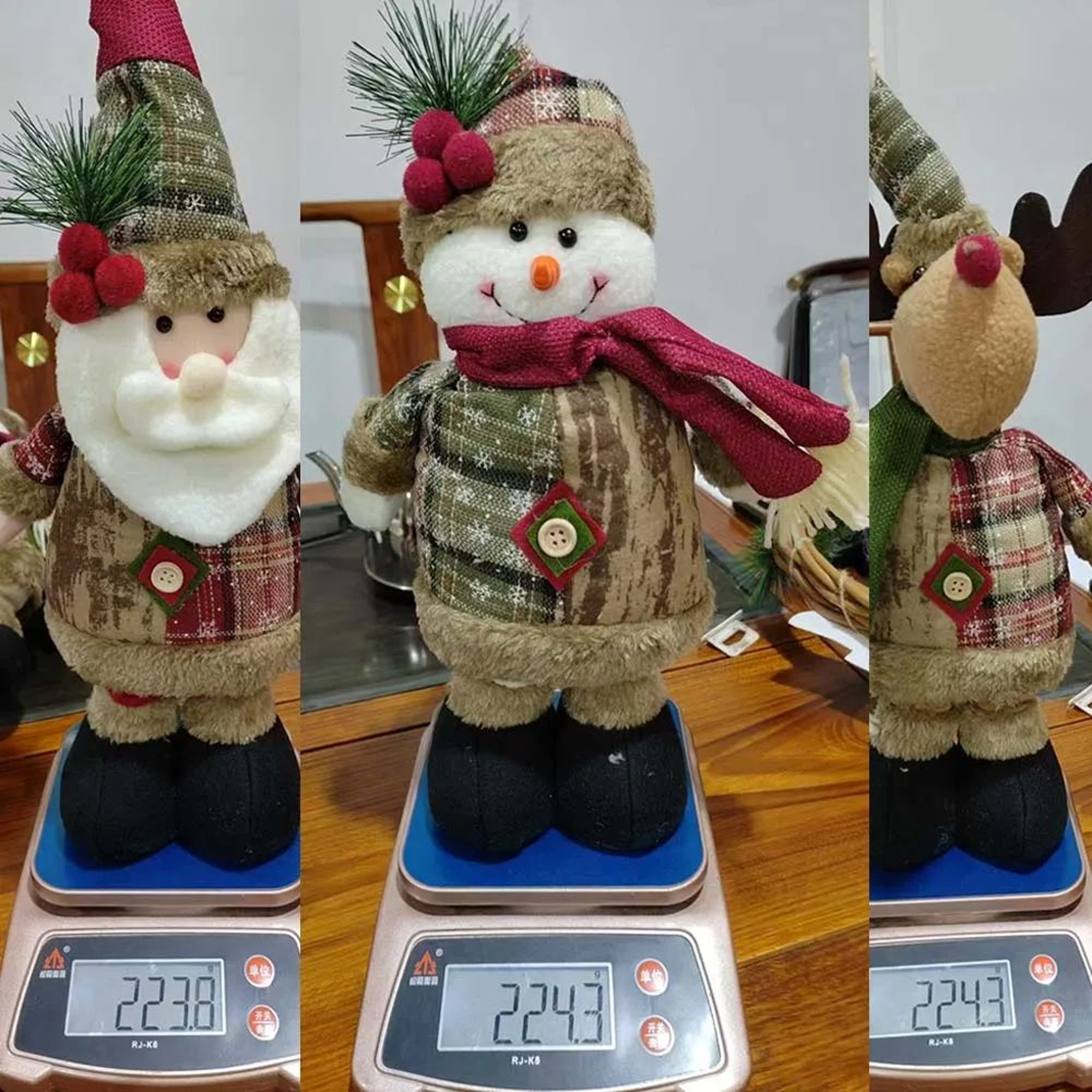 Adjustable Christmas Plush Doll Decoration Santa Snowman Elk Holiday Ornament 2