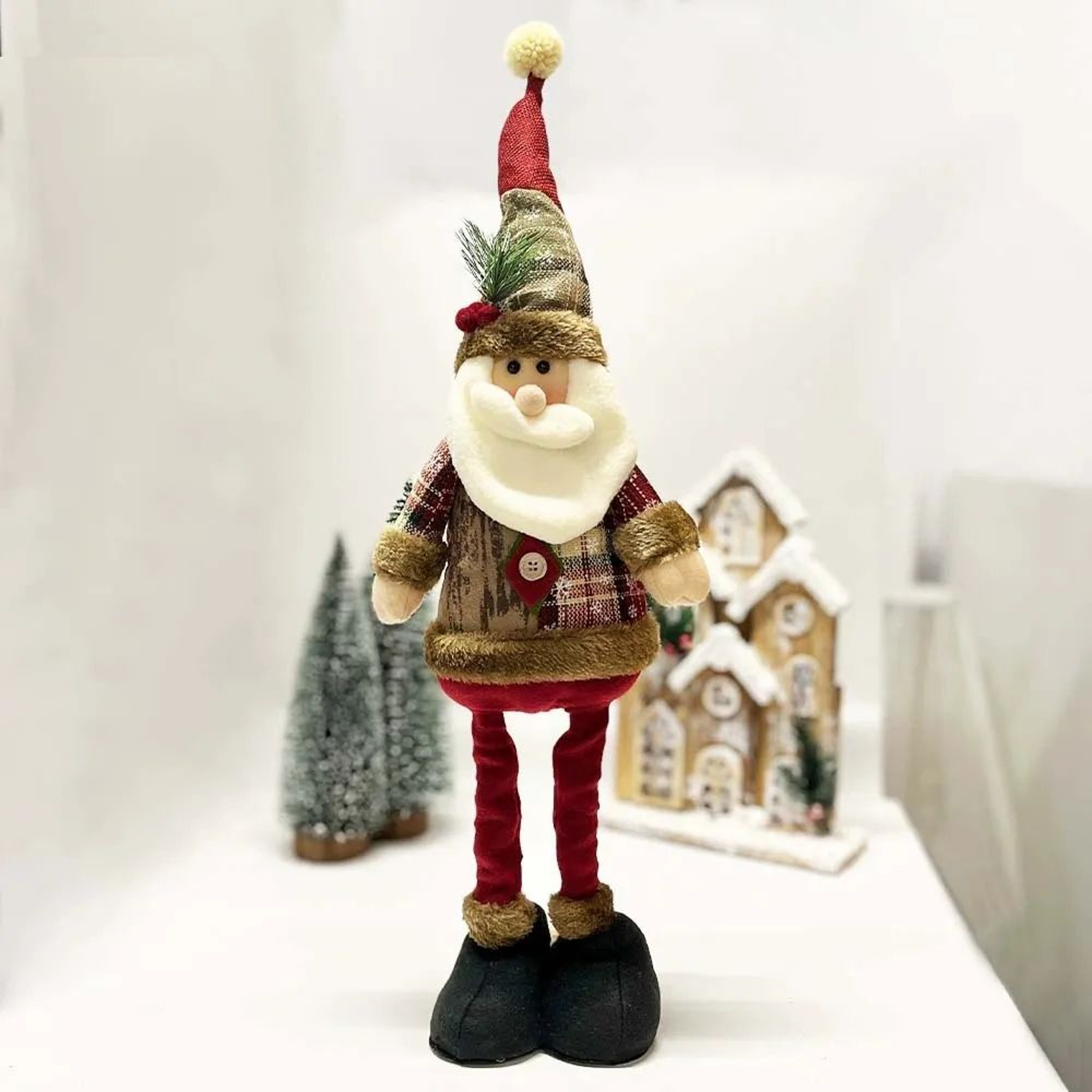 Adjustable Christmas Plush Doll Decoration Santa Snowman Elk Holiday Ornament 4