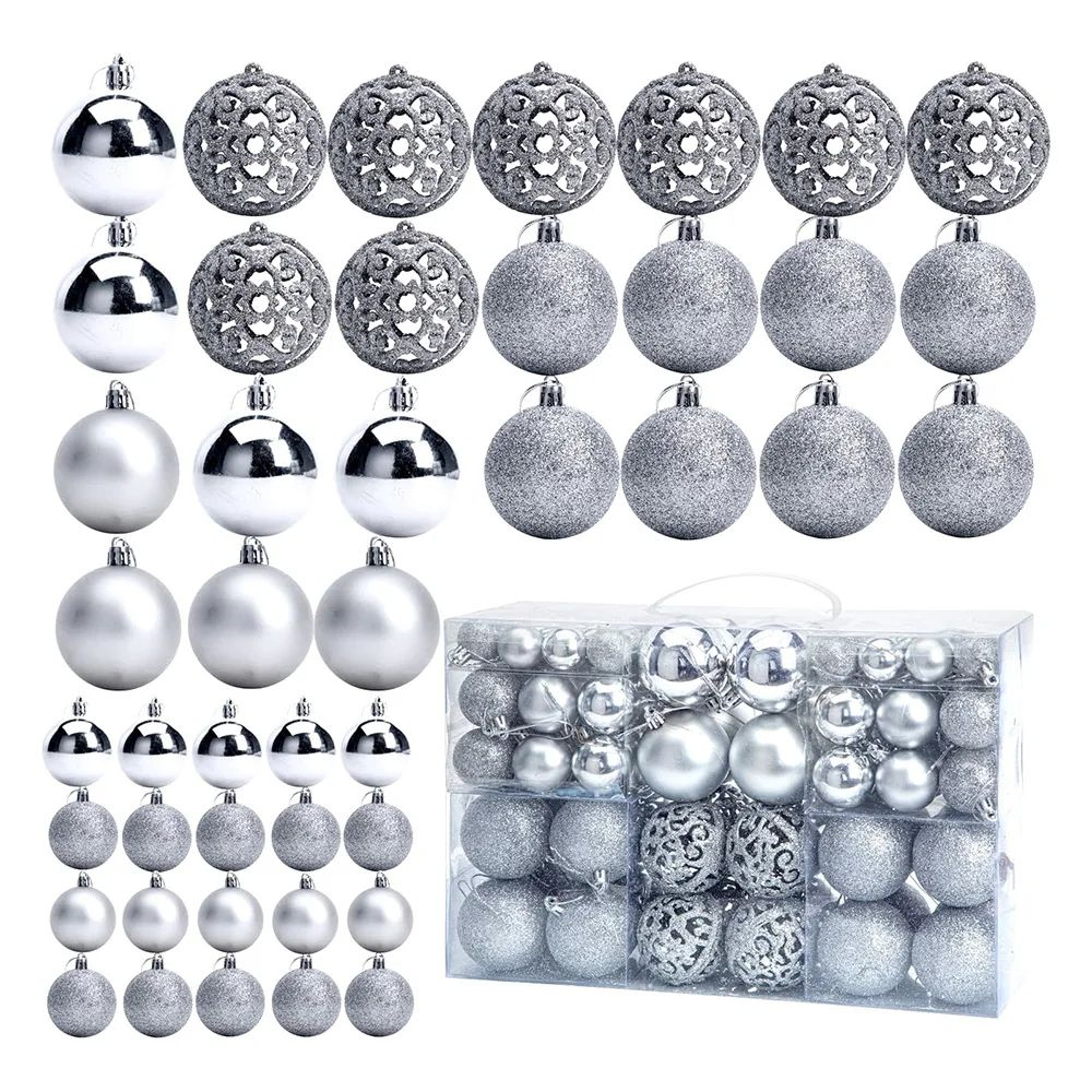 100 Piece Shatterproof Christmas Ball Ornaments Set For Tree Decoration 10
