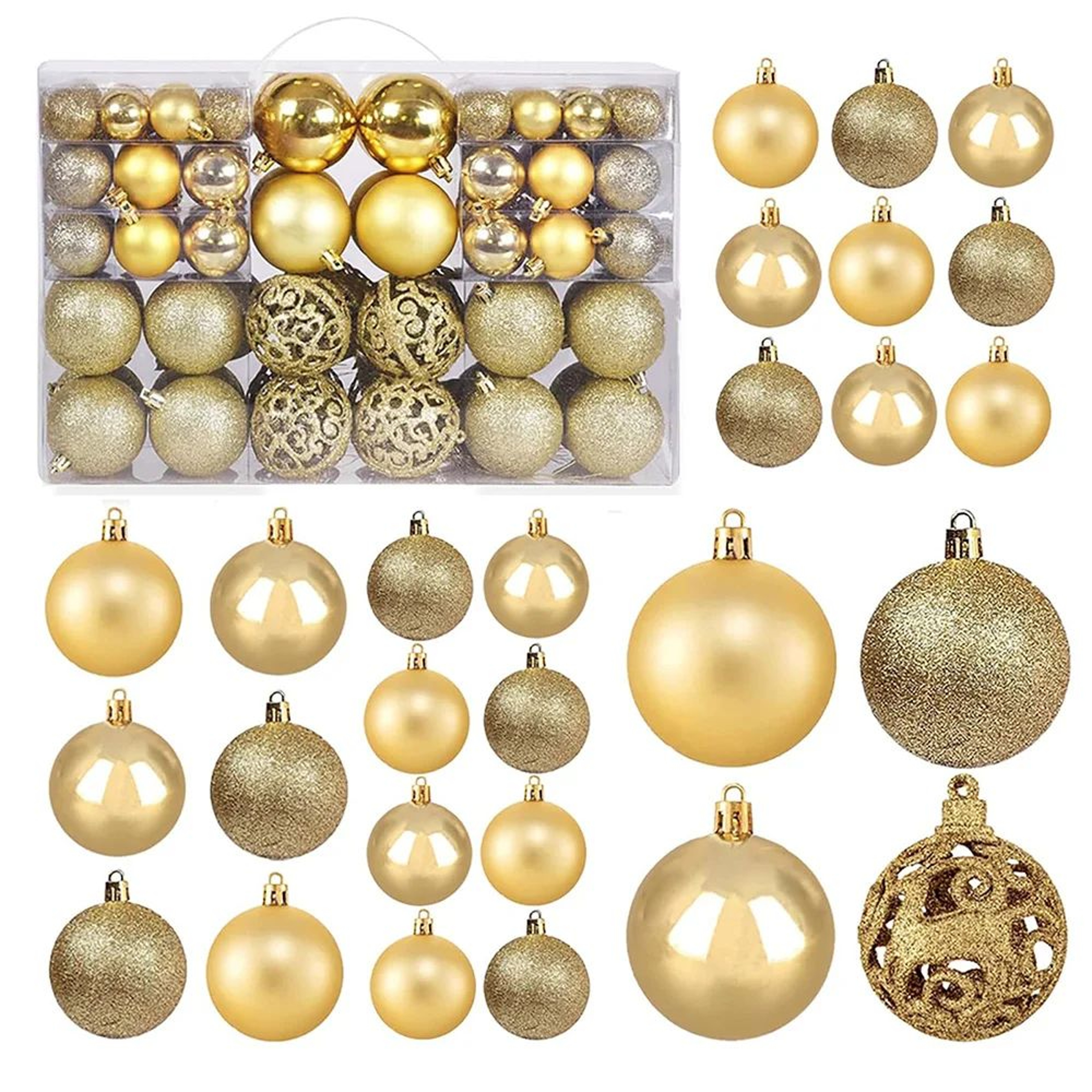 100 Piece Shatterproof Christmas Ball Ornaments Set For Tree Decoration 8