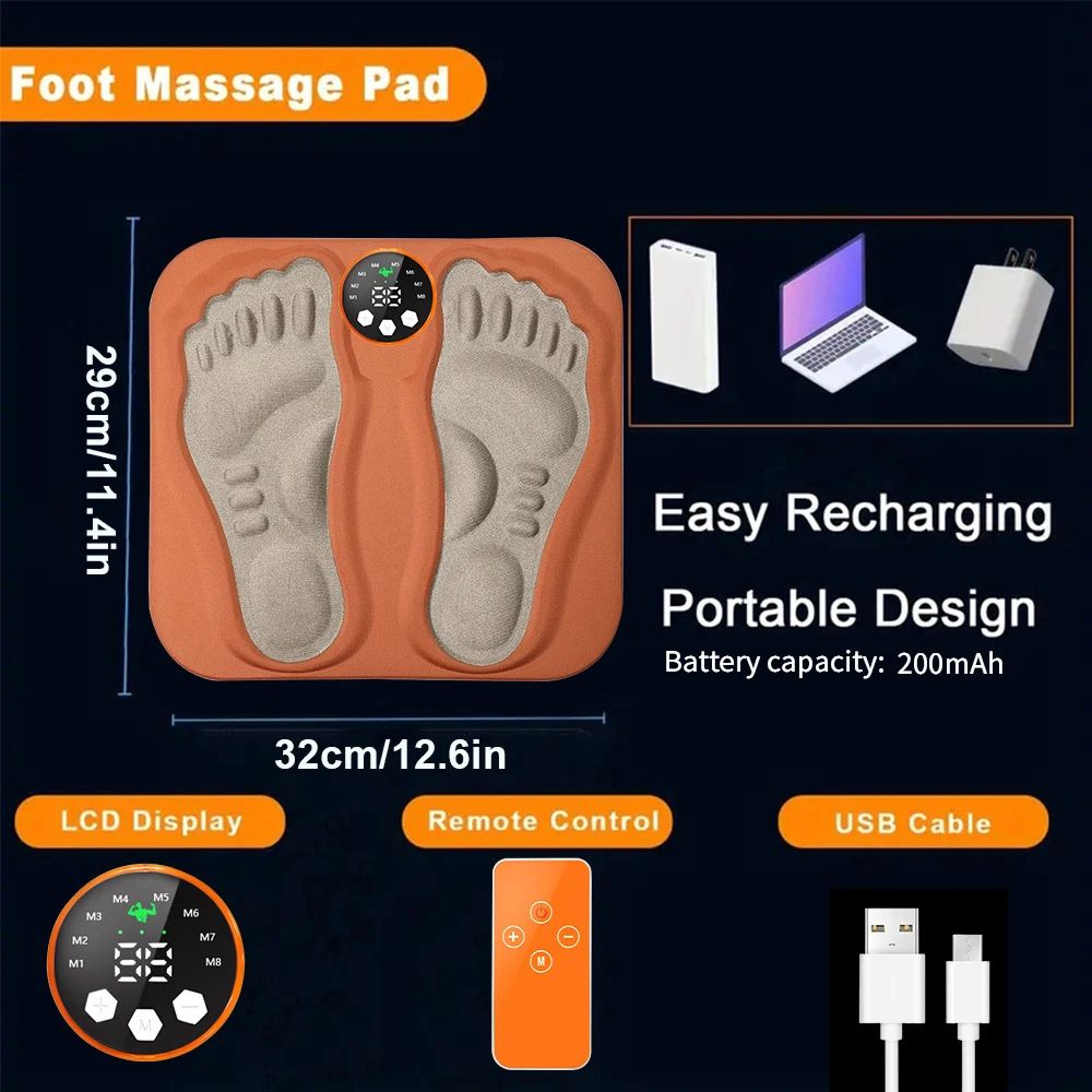 Smart Foot Massager Pad Electric EMS Foot Massage Mat With Remote Control 2