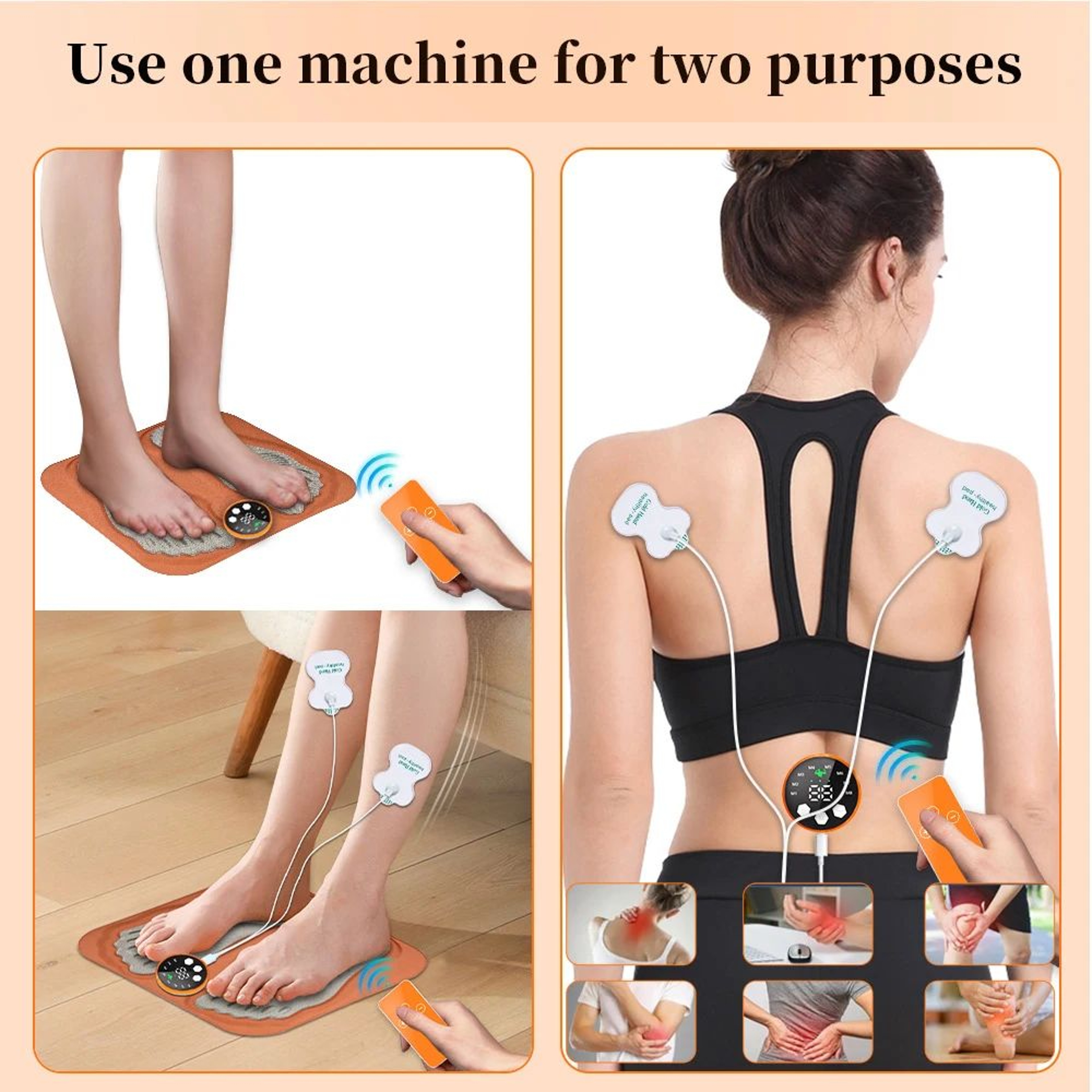 Smart Foot Massager Pad Electric EMS Foot Massage Mat With Remote Control 4