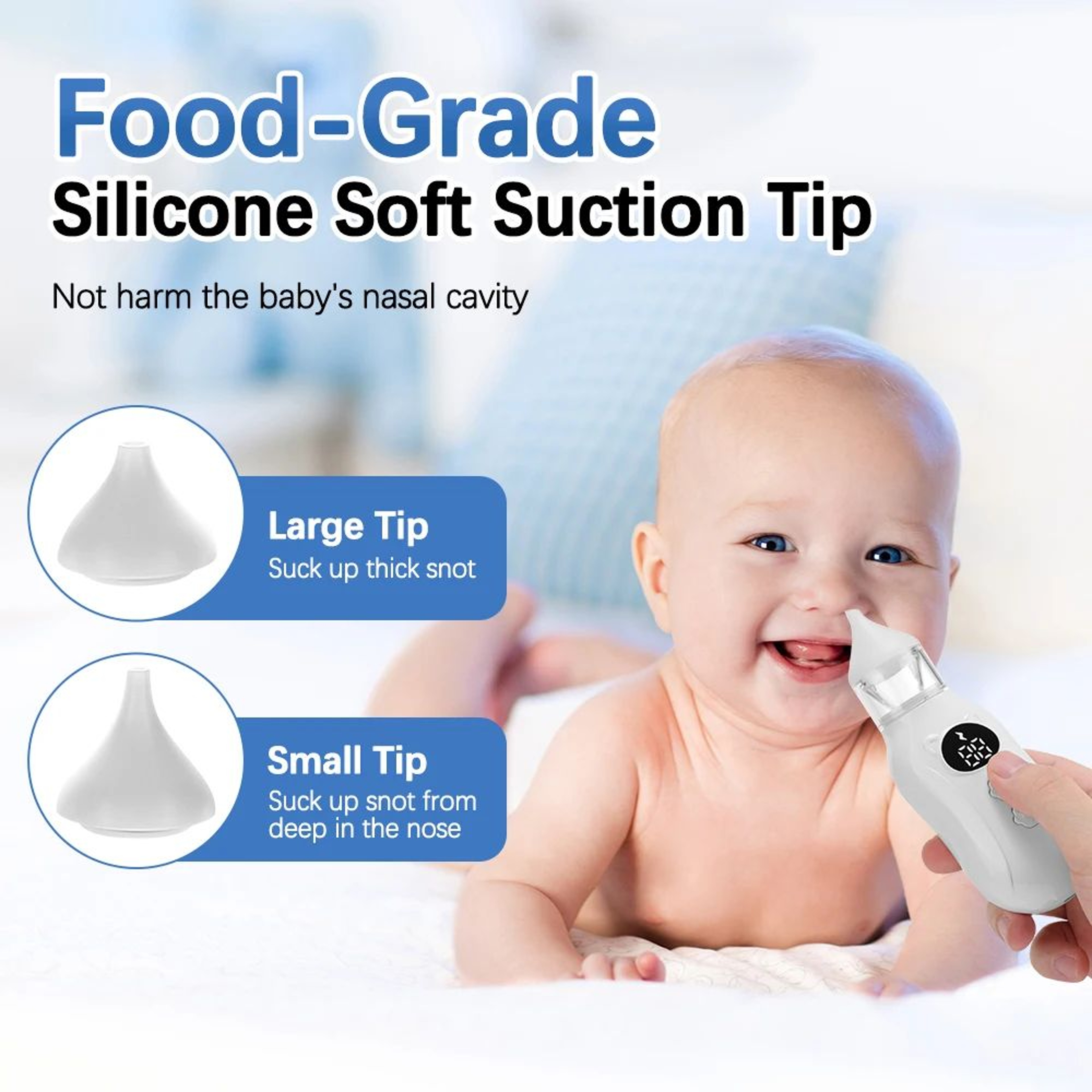Electric Baby Nasal Aspirator Quiet 9 Level Nose Cleaner For Infants 0