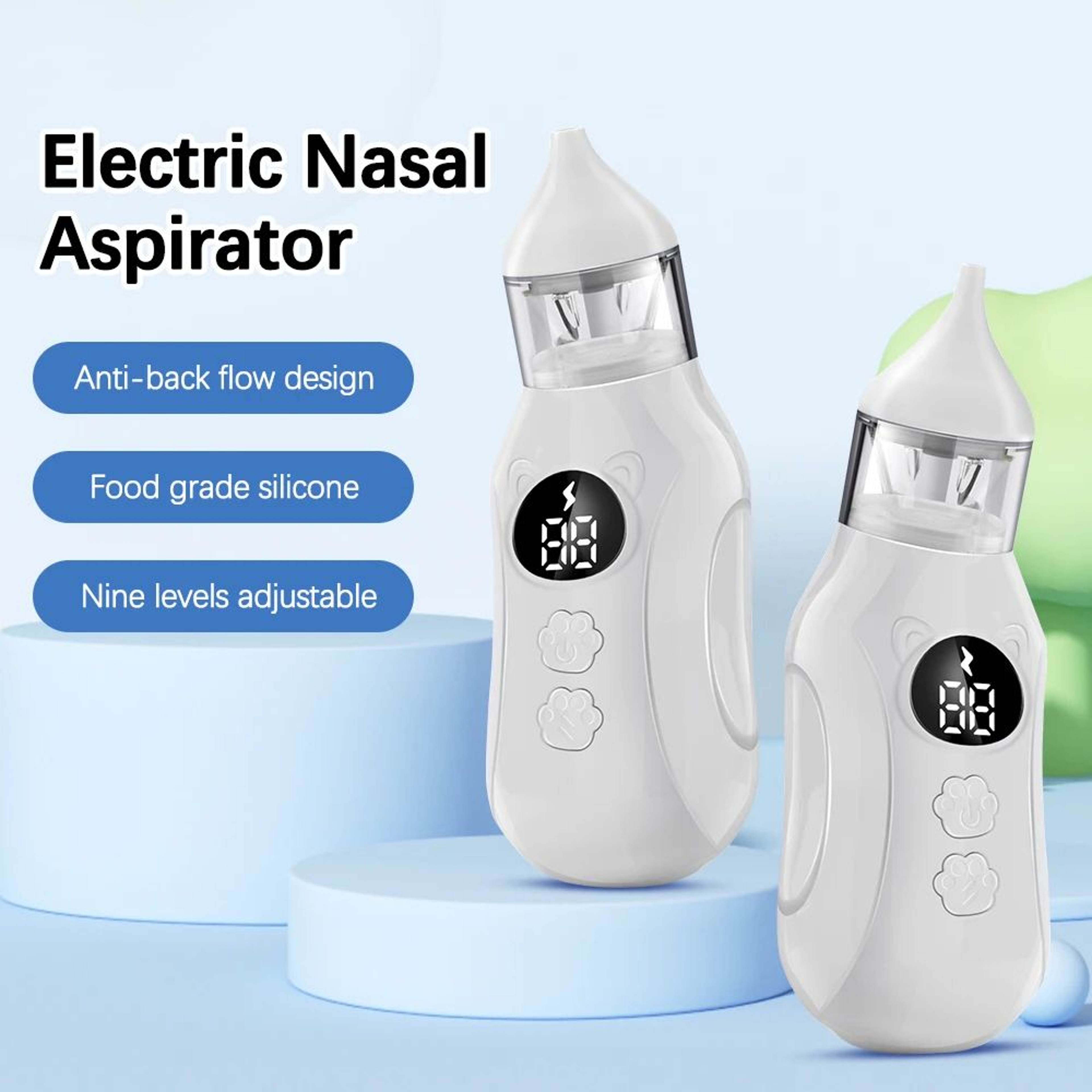 Electric Baby Nasal Aspirator Quiet 9 Level Nose Cleaner For Infants 4