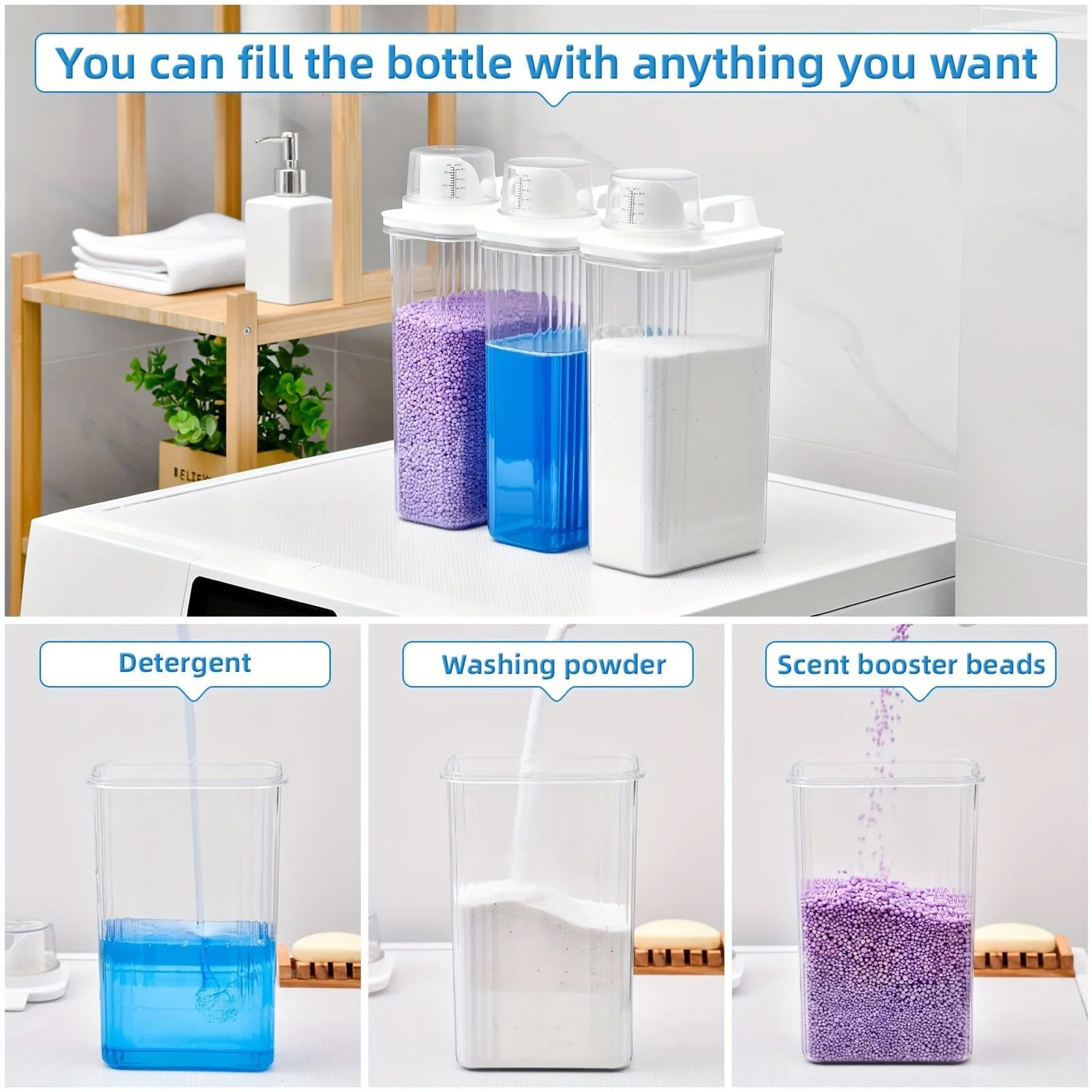 Airtight Laundry Detergent Storage Container With Measuring Cup 5