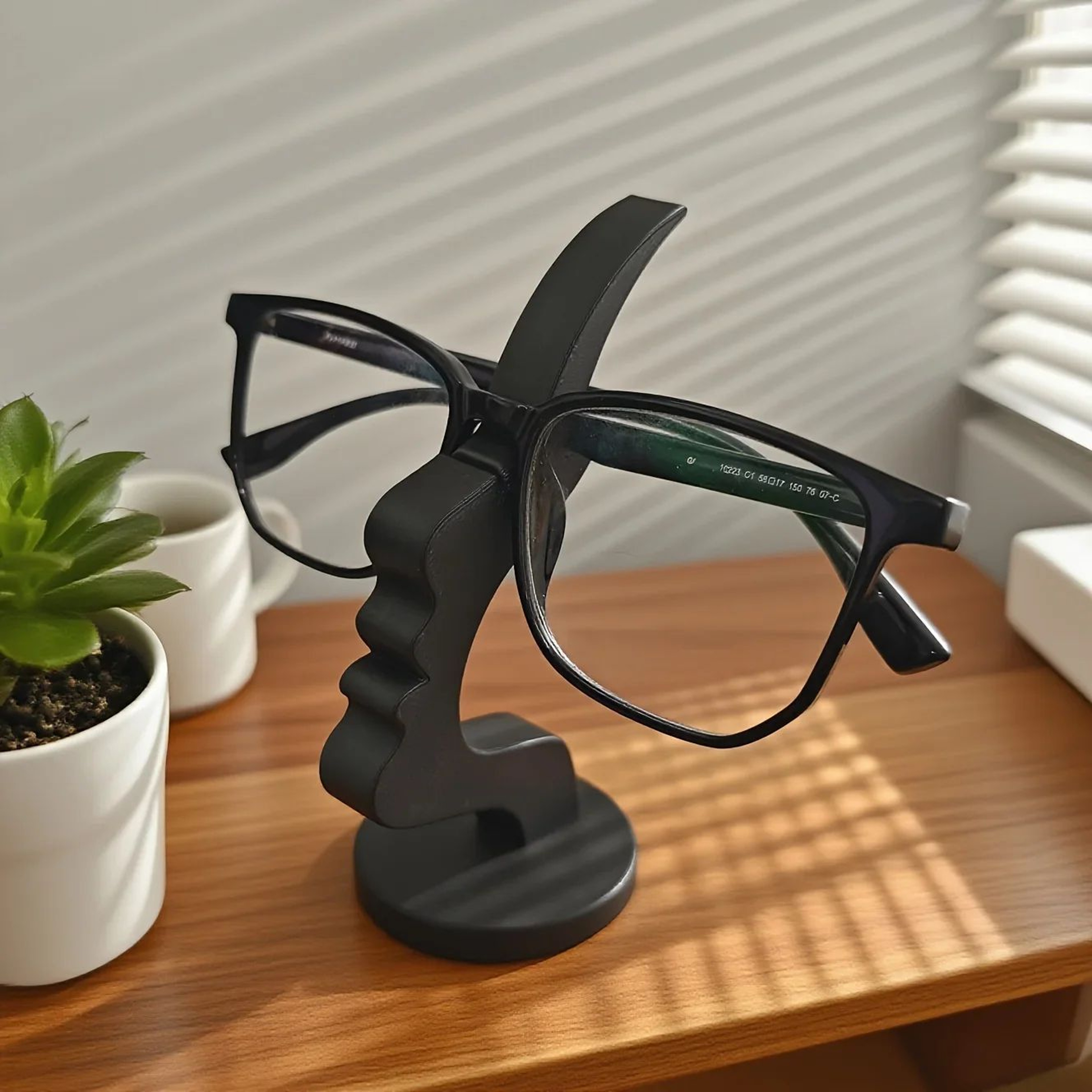Eyeglass Holder Stand Face Design For Desk And Nightstand Storage 0