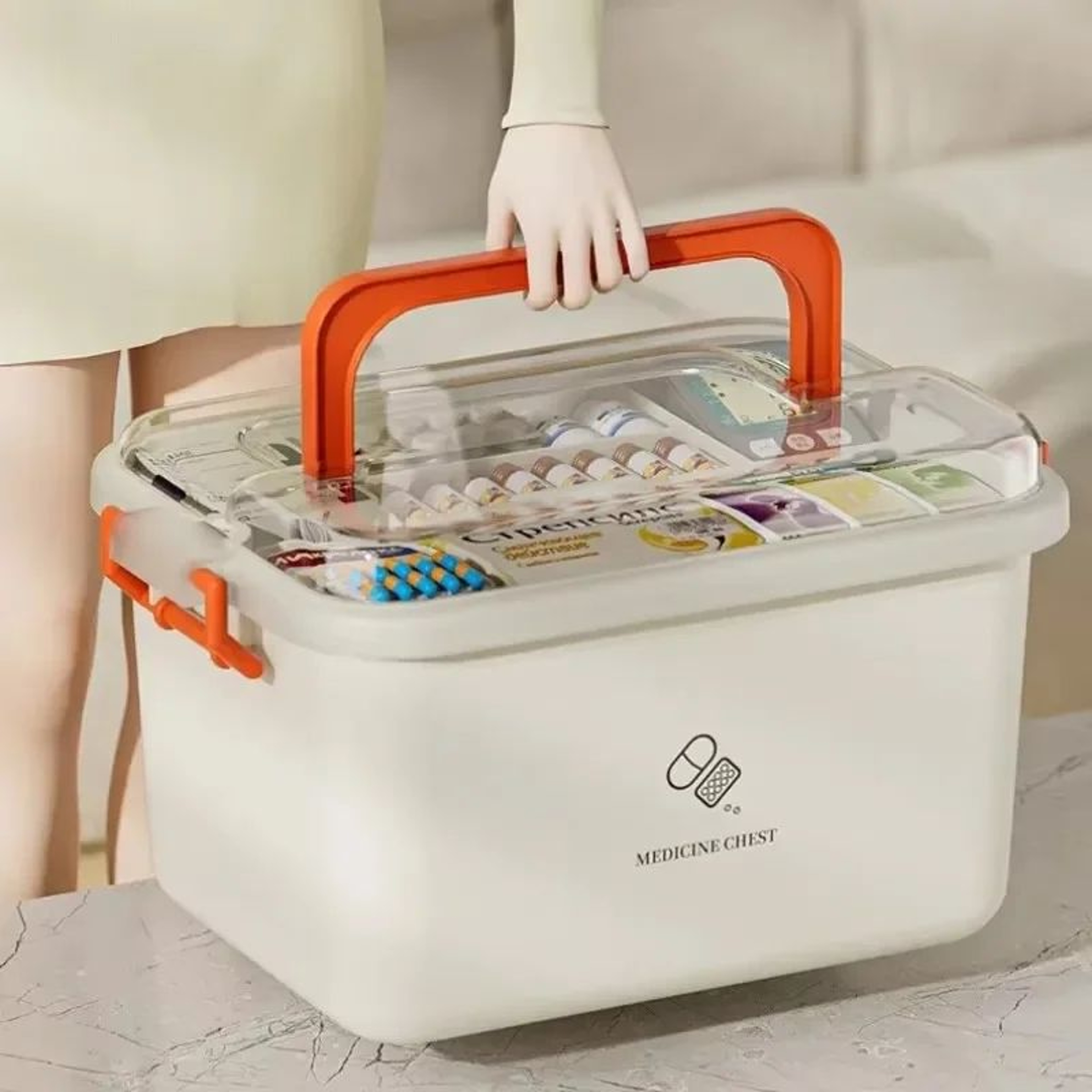 Large Capacity Medicine Storage Box Portable First Aid Organizer Case 4