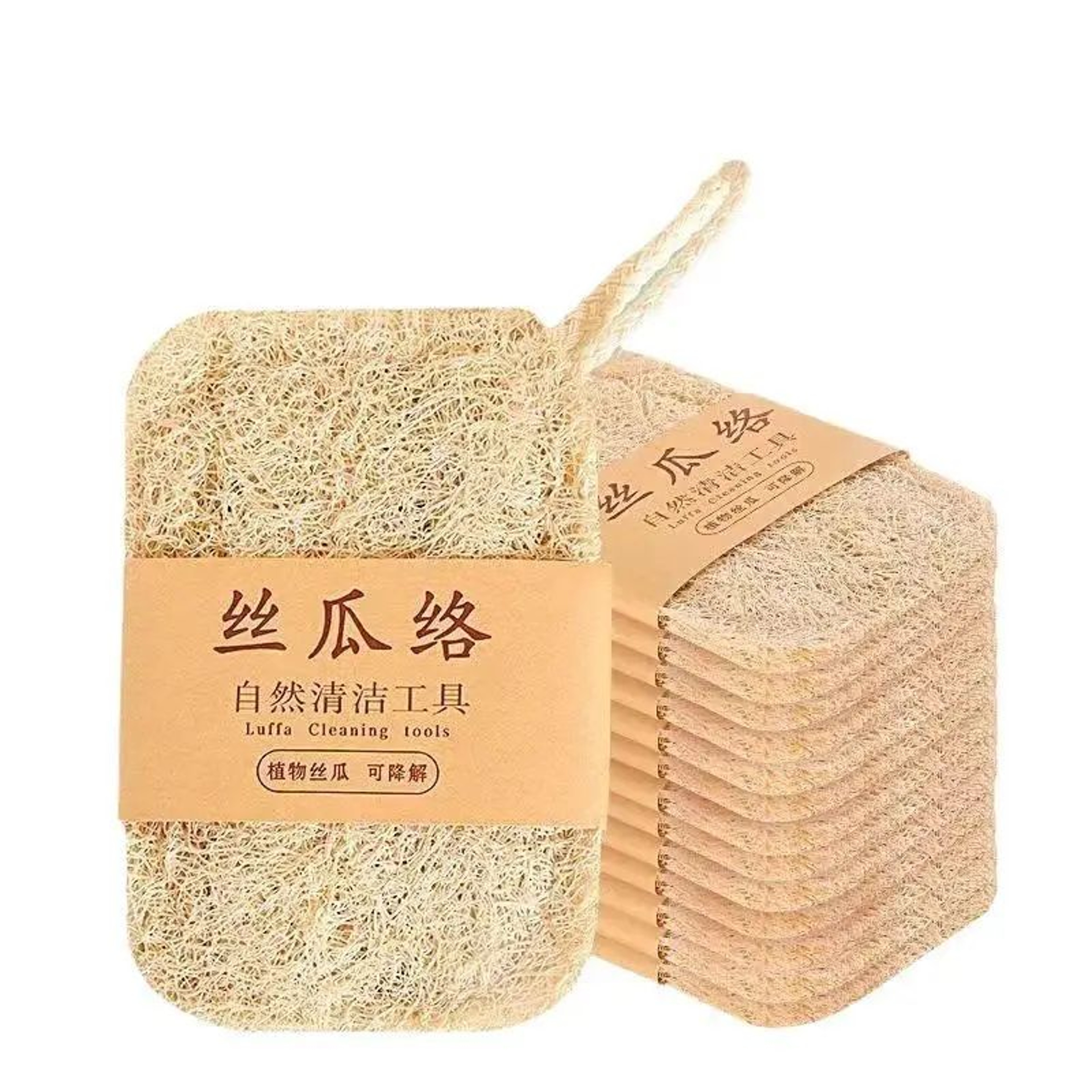 Natural Luffa Dish Sponge Set Eco Friendly Kitchen Scrubber Pads 6 Pack 6