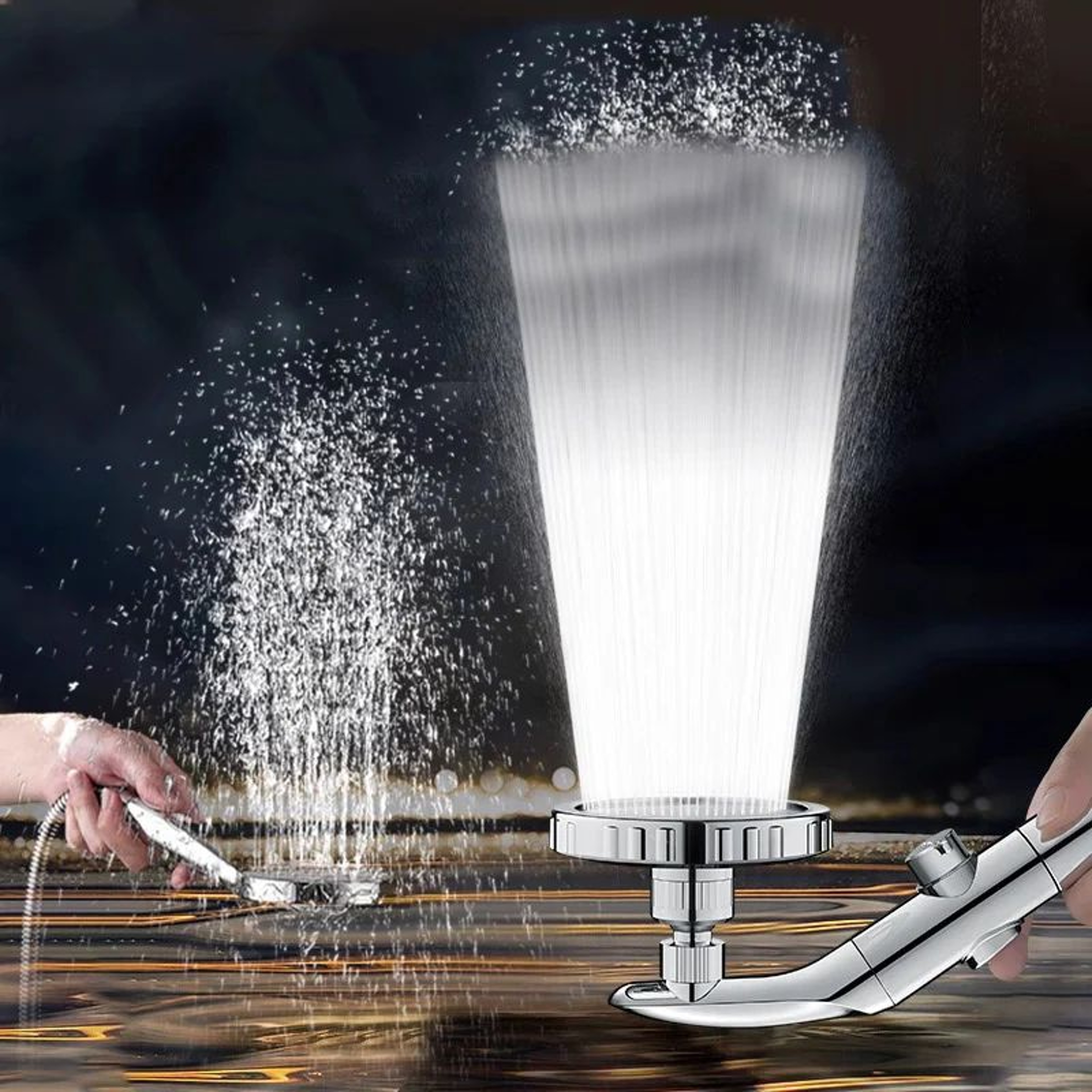 Dual Shower Head Set Handheld And Overhead High Pressure Shower Head 4