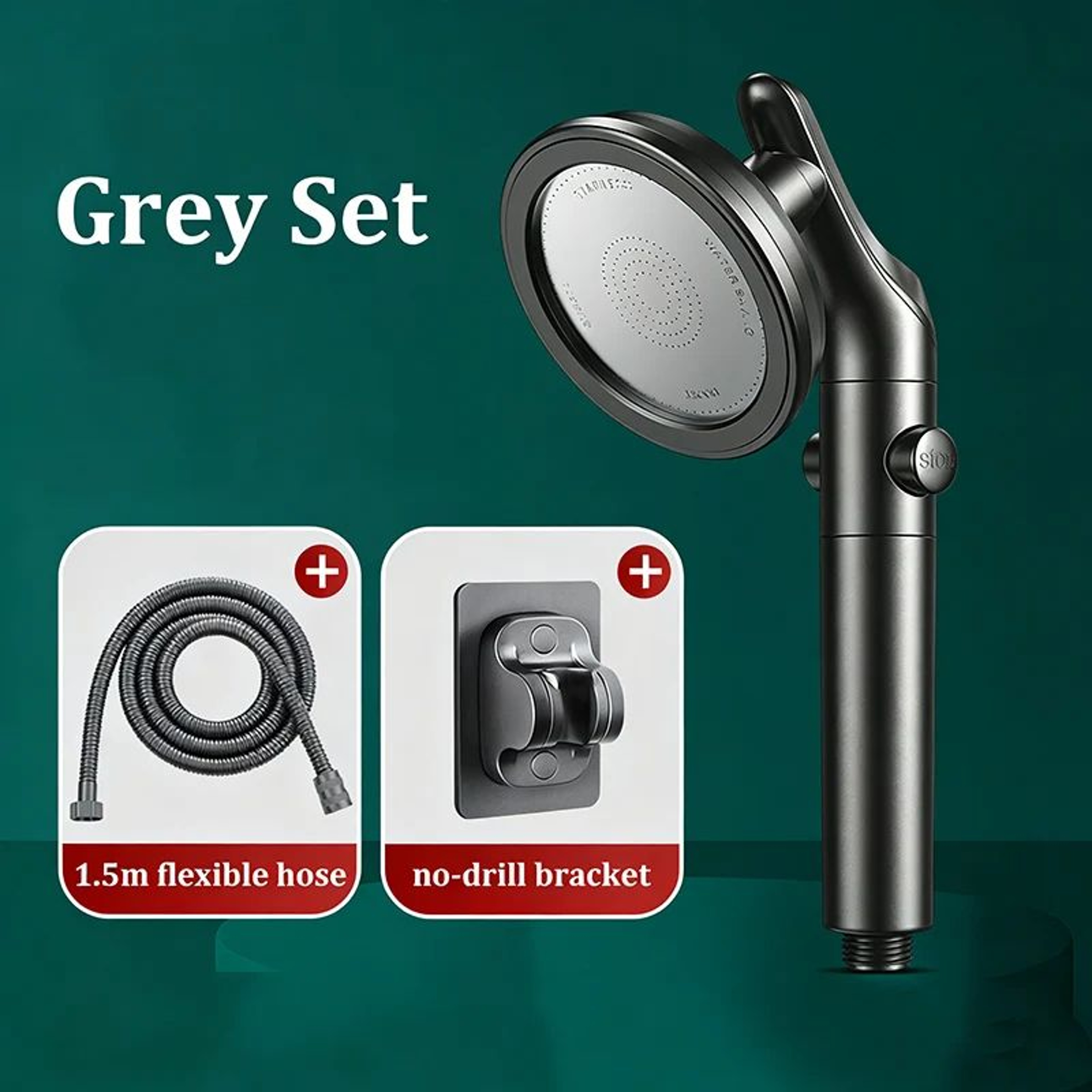 Dual Shower Head Set Handheld And Overhead High Pressure Shower Head 8