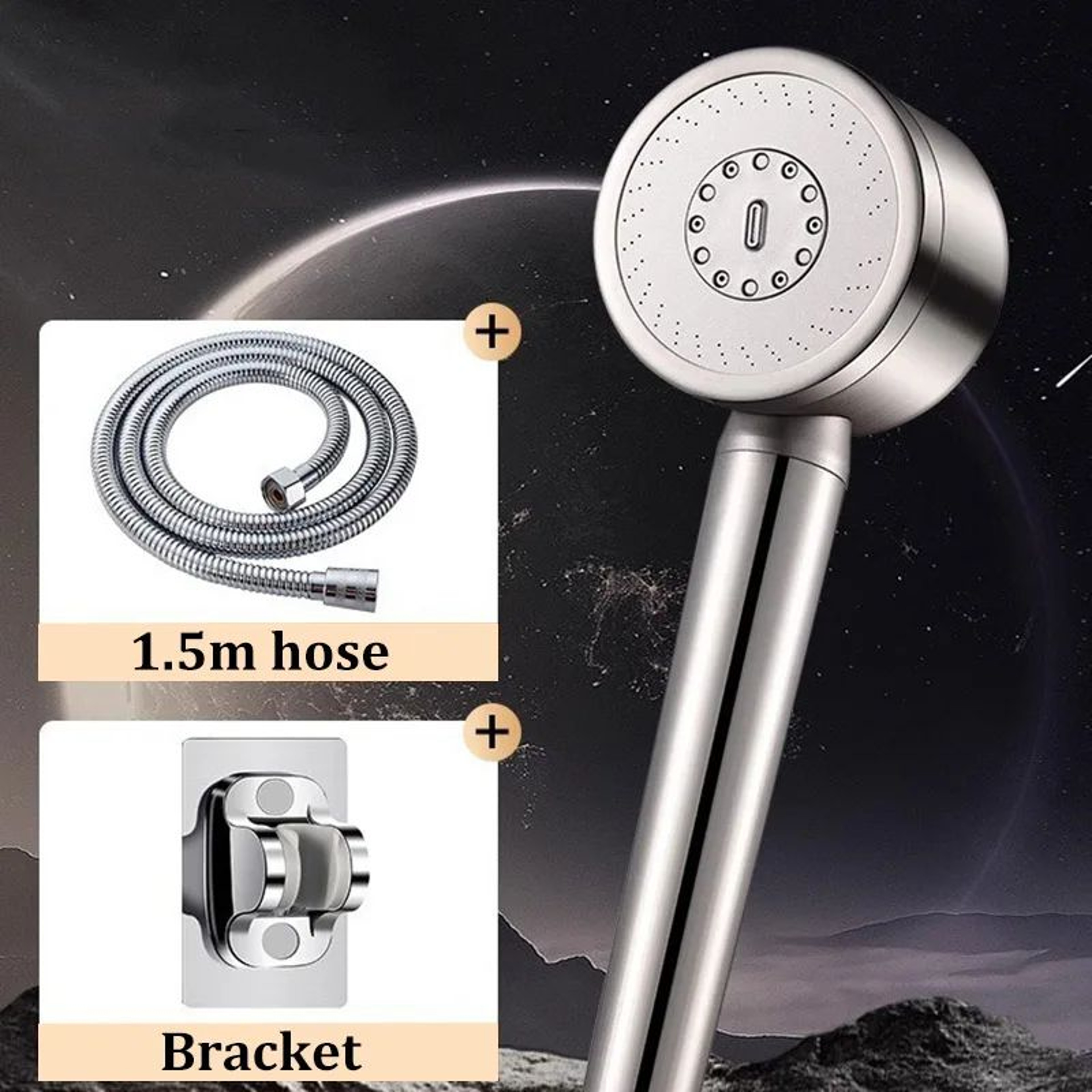High Pressure Filtered Shower Head Stainless Steel Handheld Water Saver 9