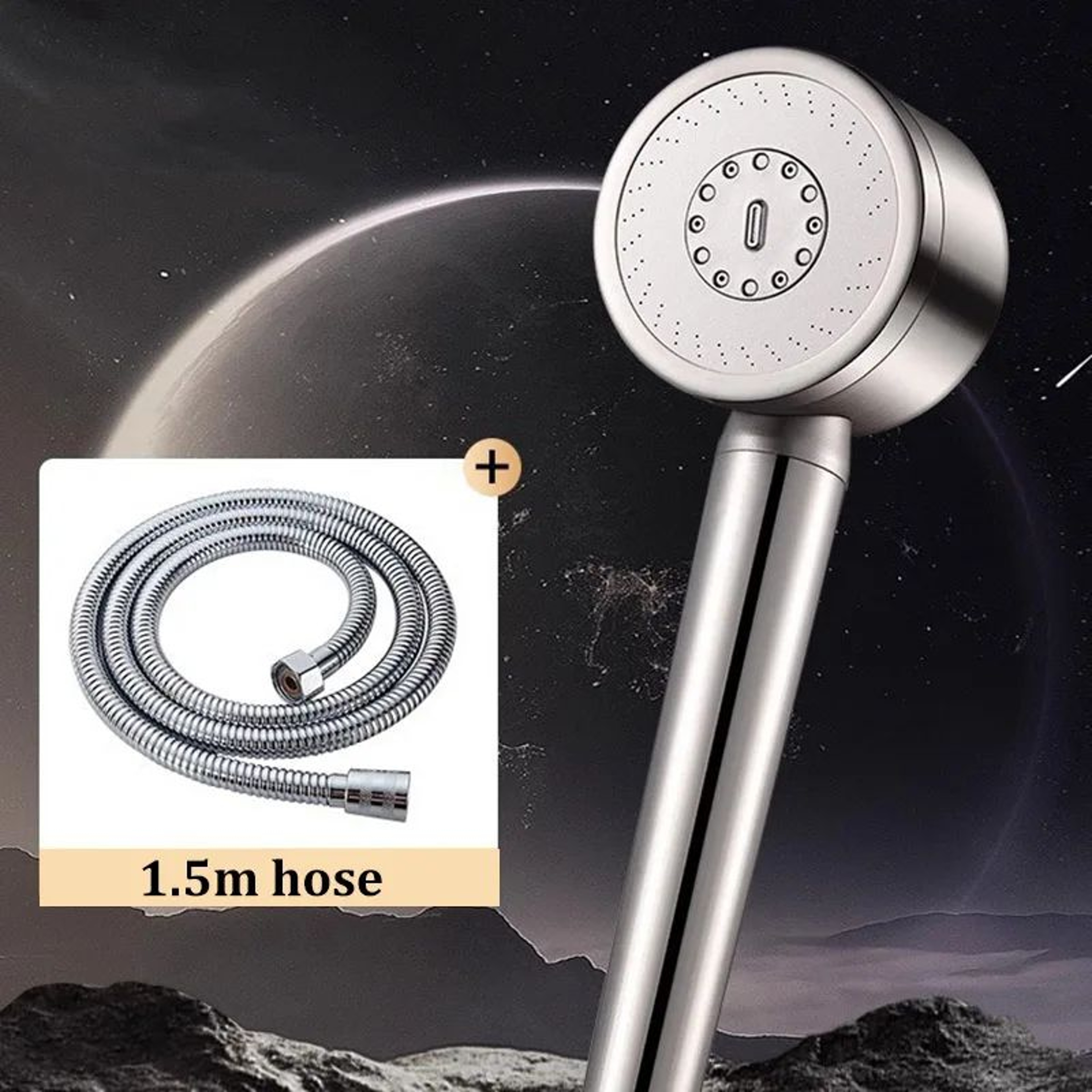 High Pressure Filtered Shower Head Stainless Steel Handheld Water Saver 7