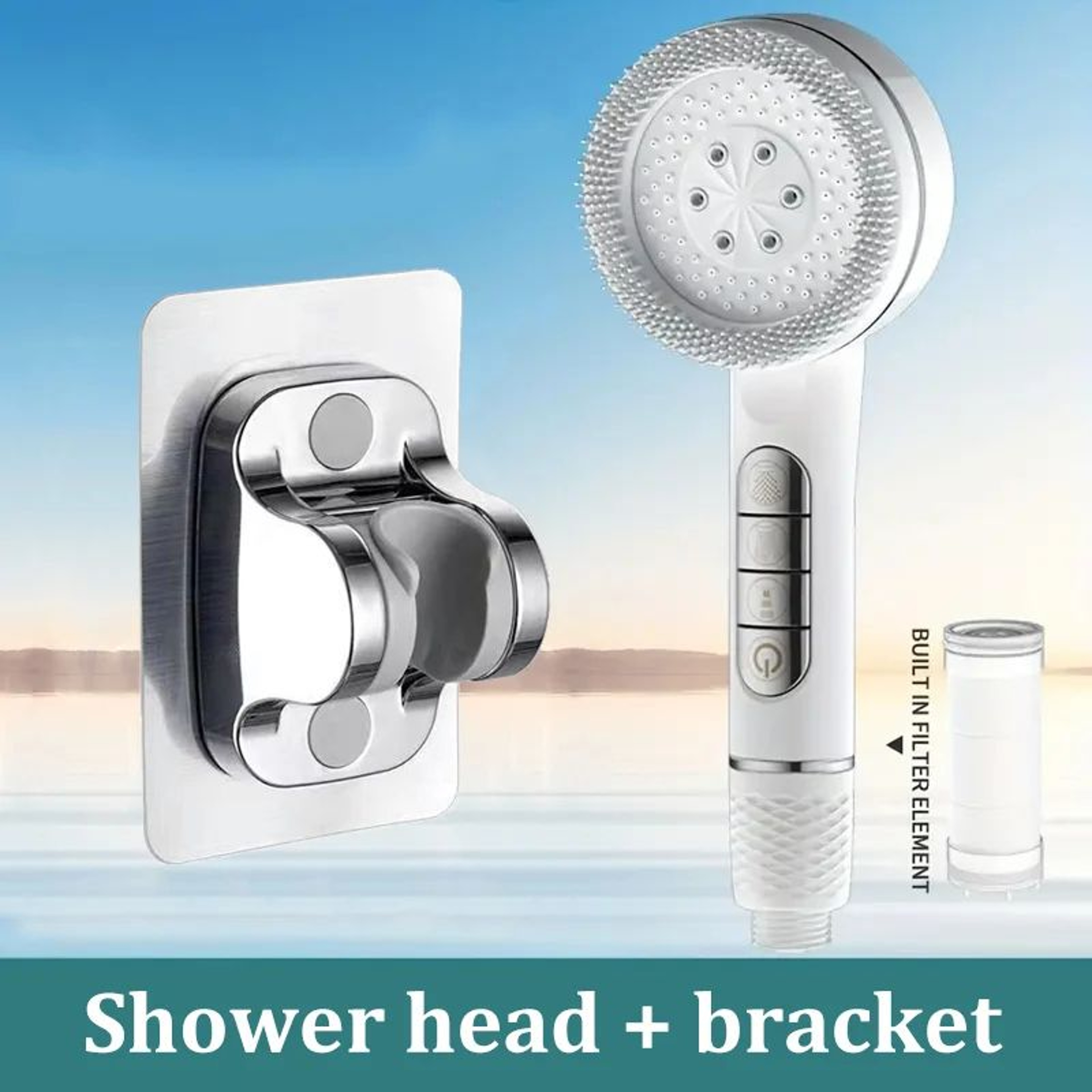 High Pressure Handheld Shower Head 4 Mode Adjustable Bathroom Set 20