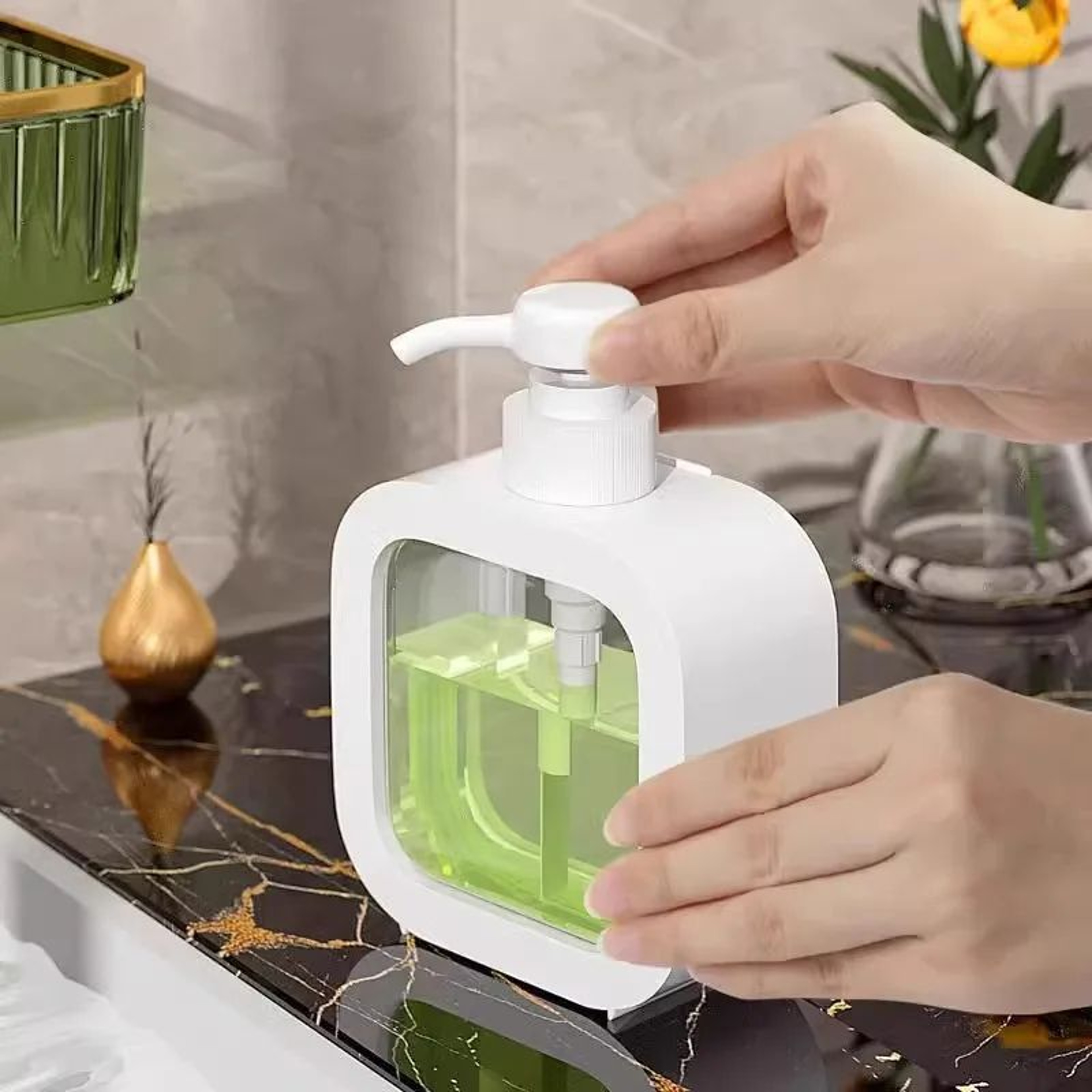 Transparent Soap Dispenser Bottle Refillable Lotion Pump Container 2