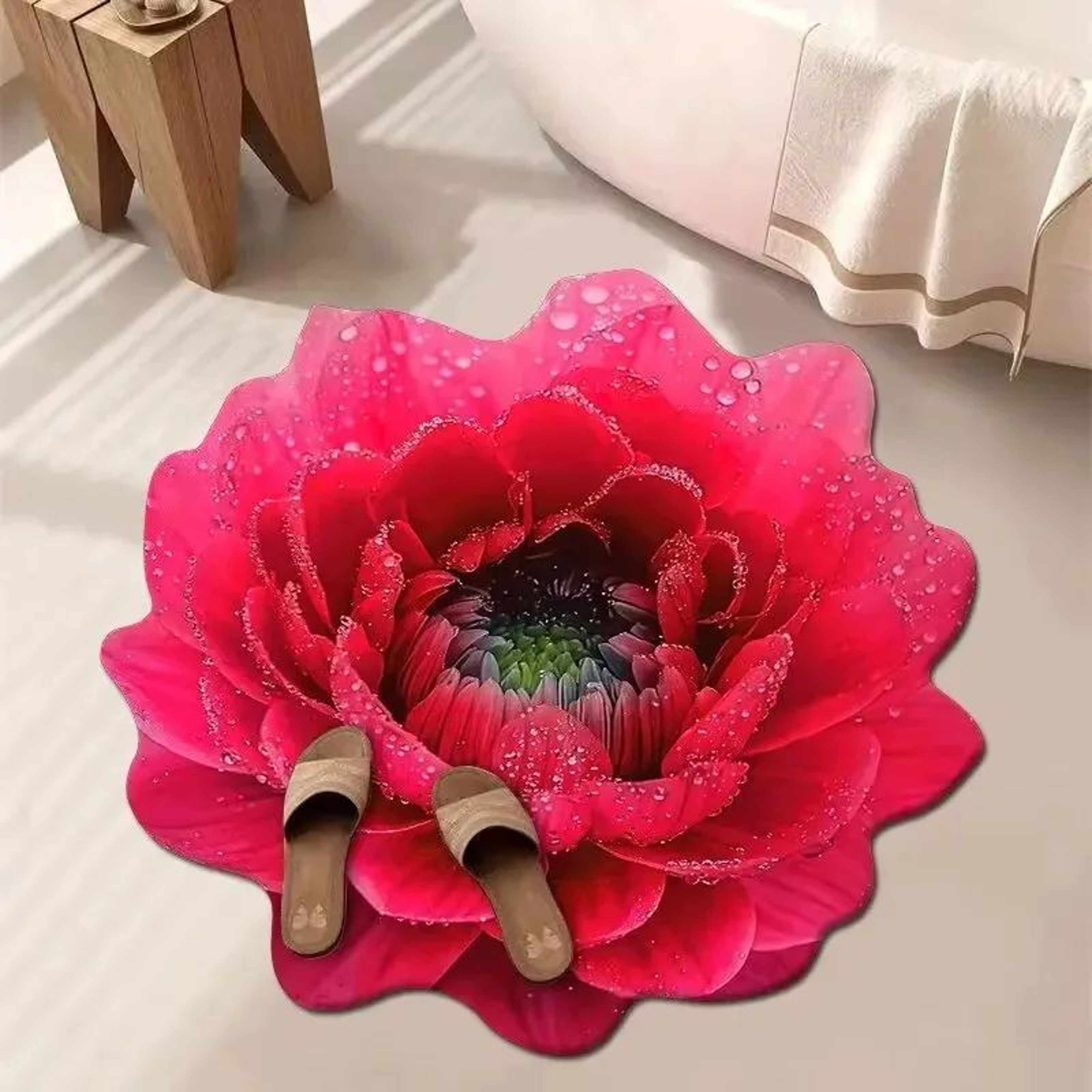 Floral Area Rug Soft Absorbent Carpet For Living Room Bedroom And Bathroom 2