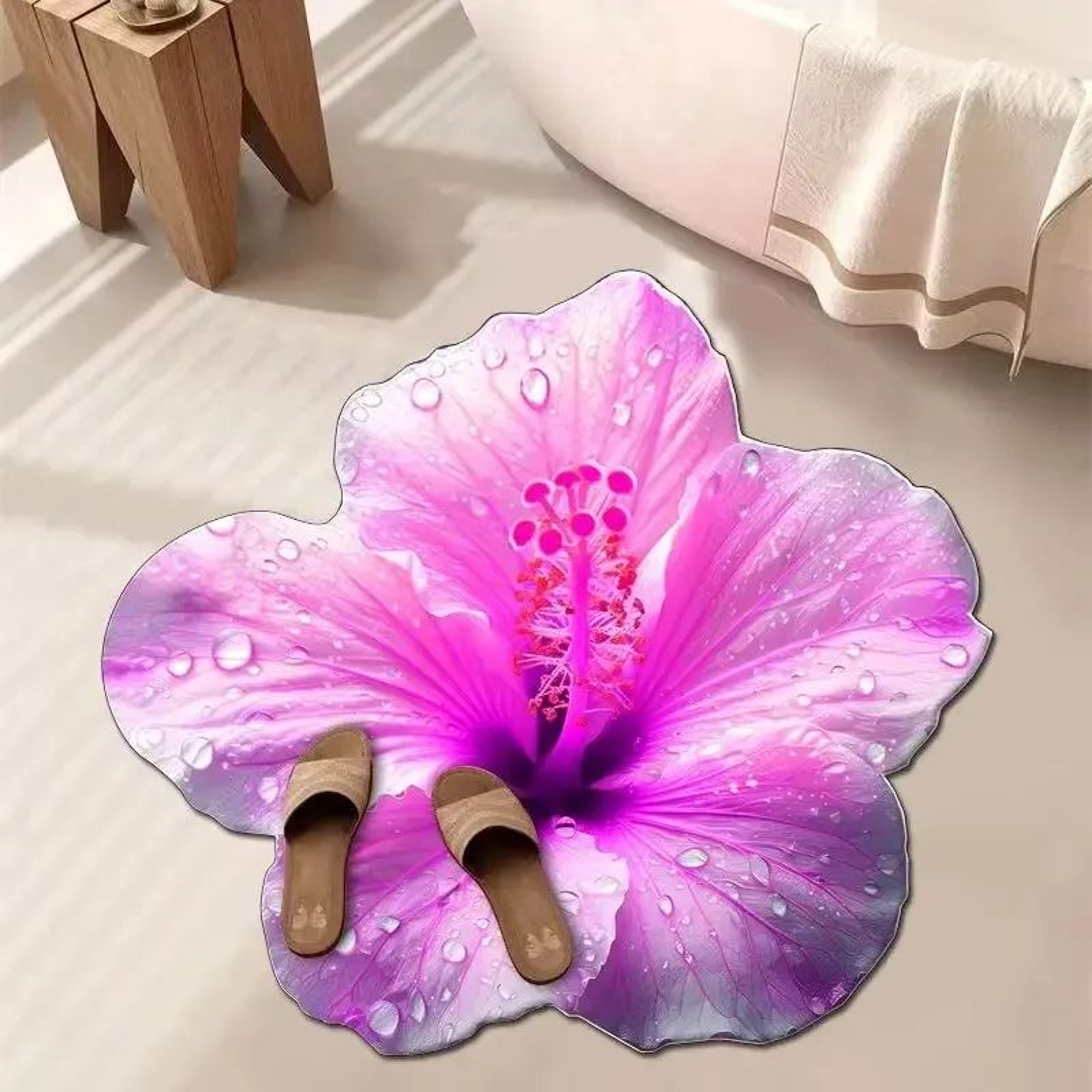 Floral Area Rug Soft Absorbent Carpet For Living Room Bedroom And Bathroom 4