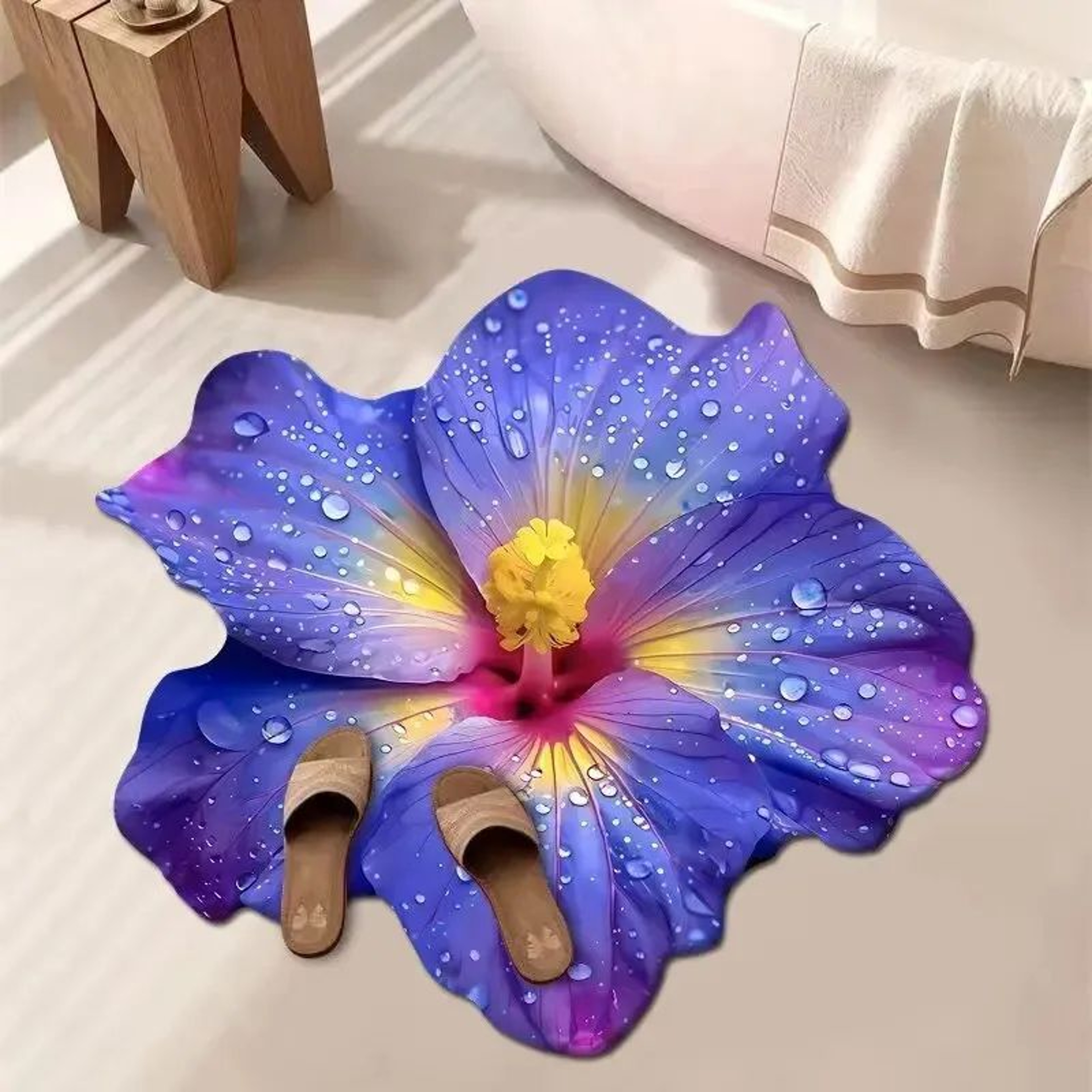 Floral Area Rug Soft Absorbent Carpet For Living Room Bedroom And Bathroom 9