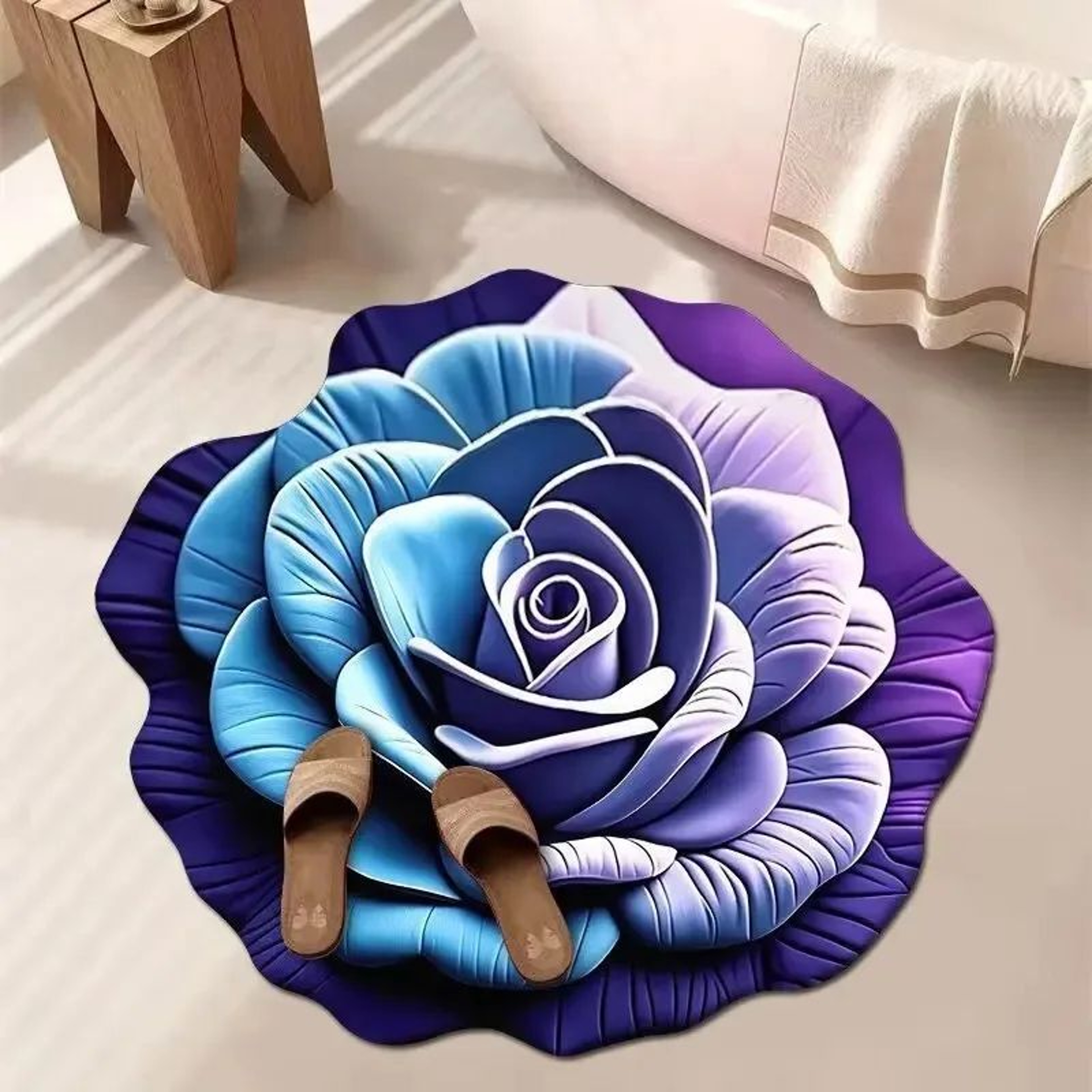 Floral Area Rug Soft Absorbent Carpet For Living Room Bedroom And Bathroom 13
