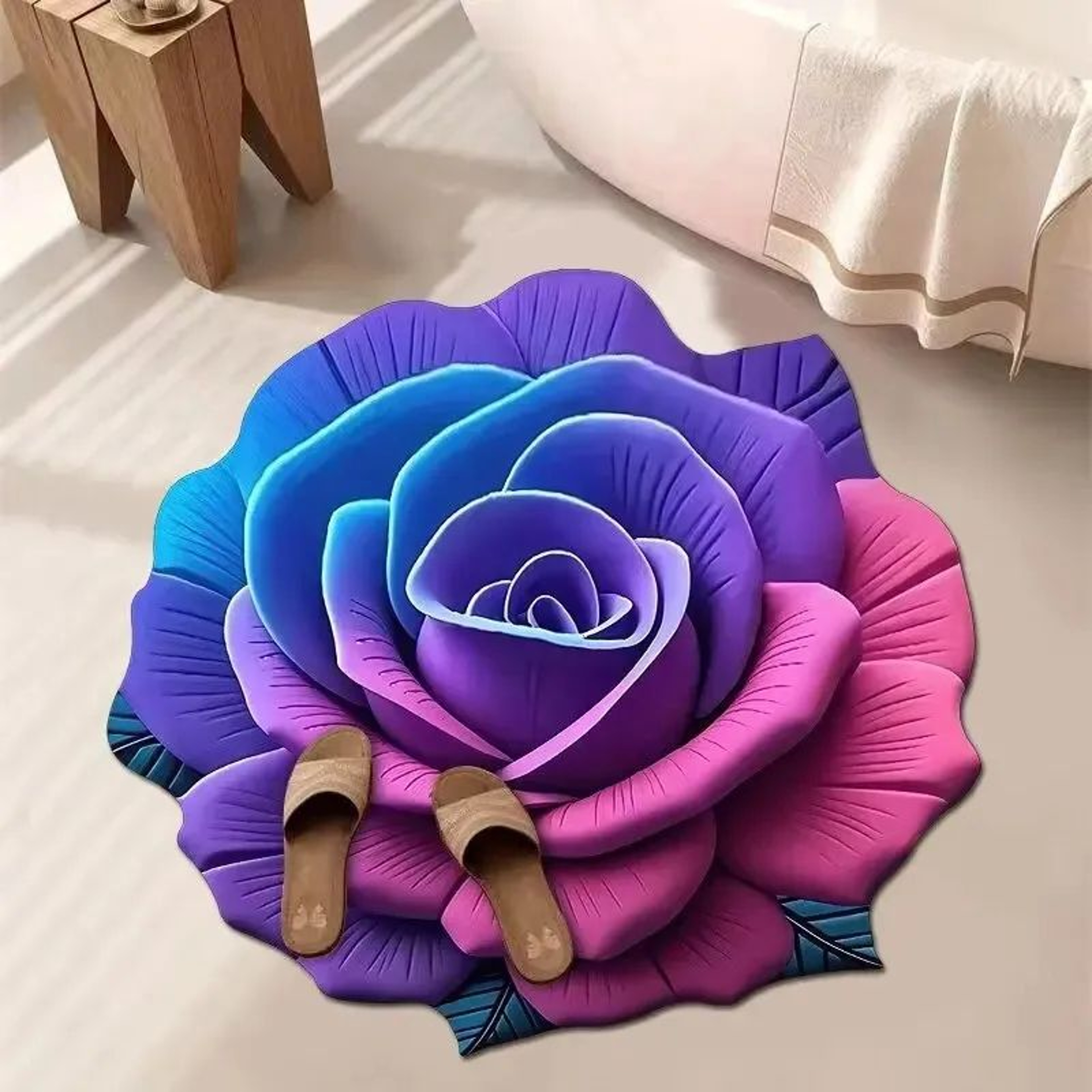 Floral Area Rug Soft Absorbent Carpet For Living Room Bedroom And Bathroom 8