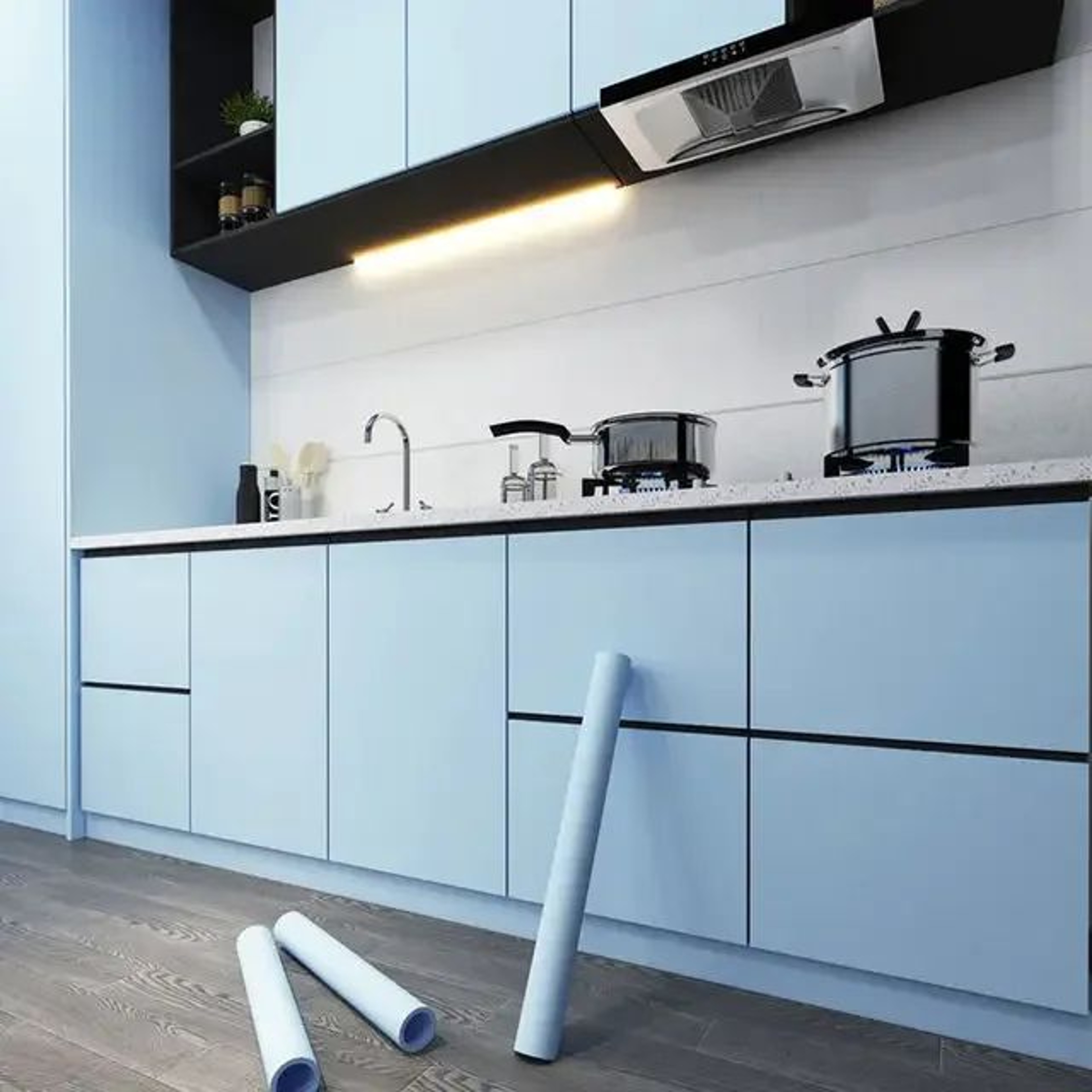 Waterproof Kitchen Oil Proof Wallpaper Self Adhesive Cabinet Contact Paper Roll 9