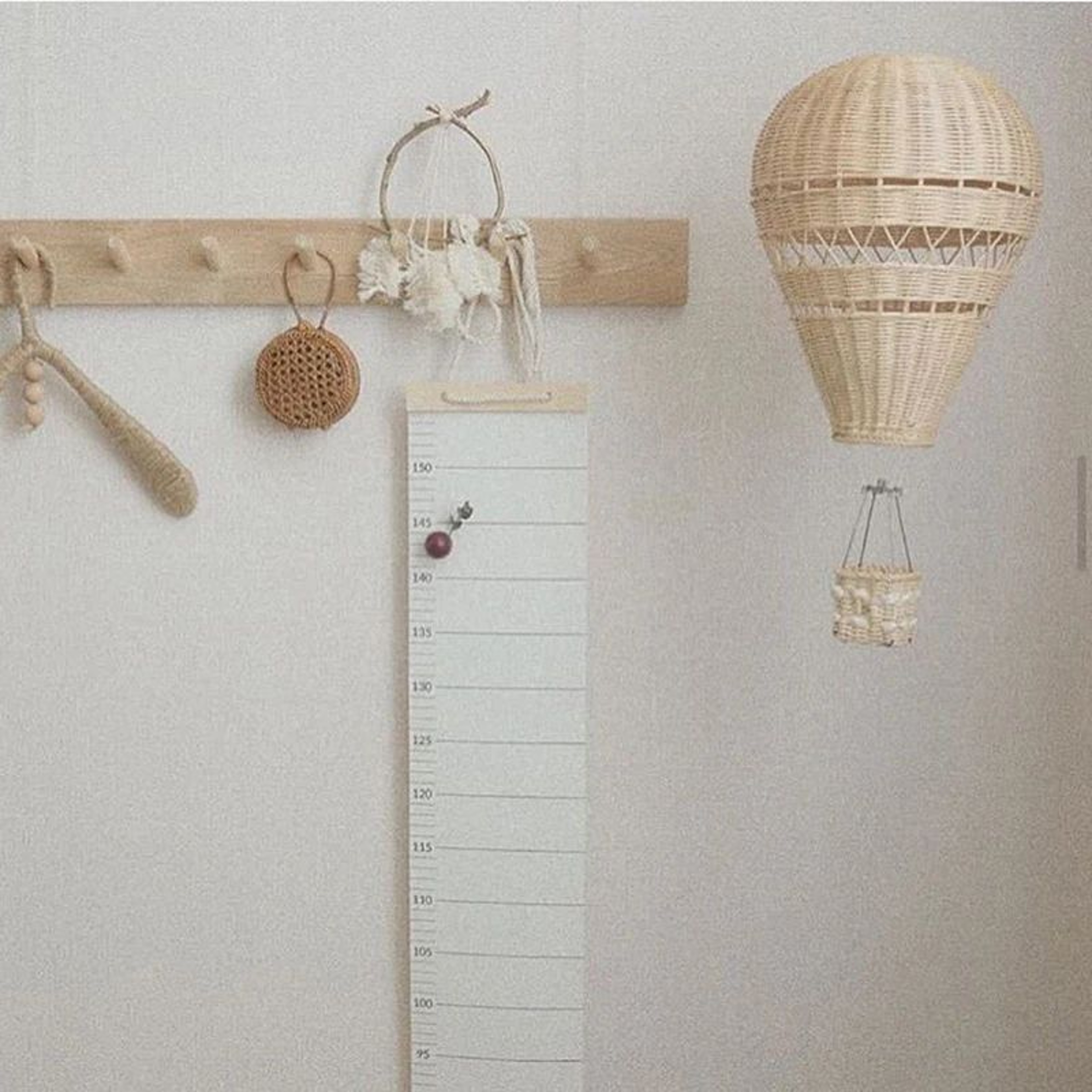 Rattan Hot Air Balloon Wall Hanging Nursery Decor 3