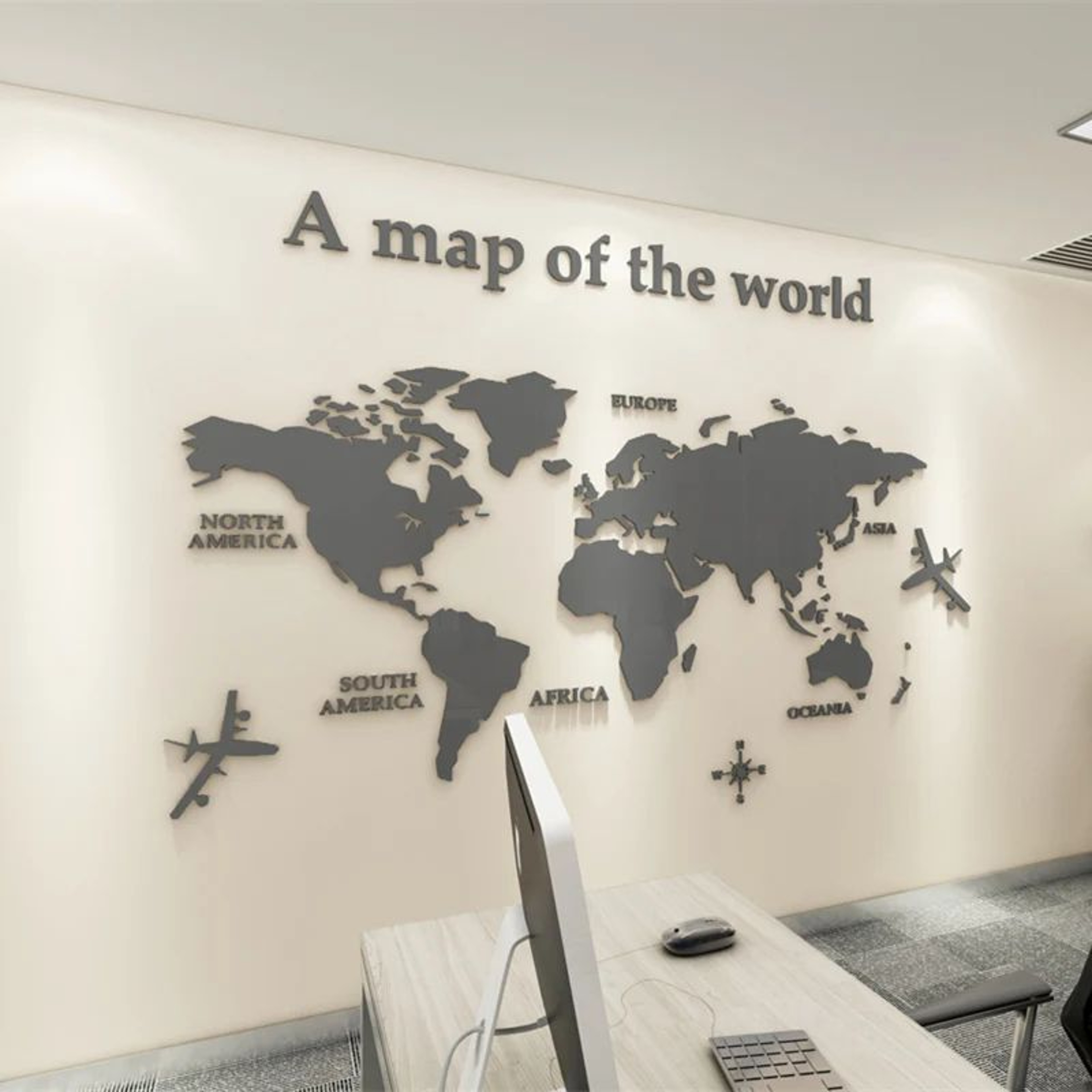 3D Acrylic World Map Wall Sticker Modern Wall Decor 11