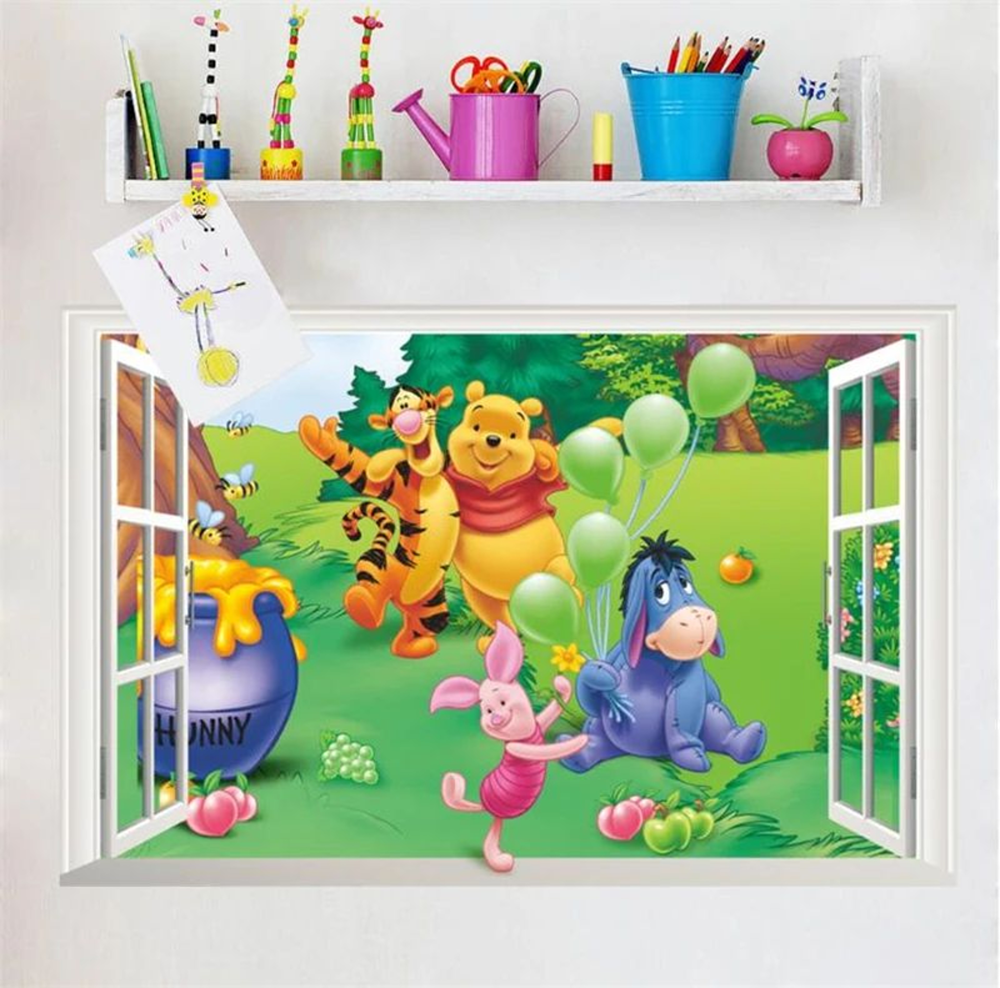 Cartoon Bear Wall Sticker For Kids Room Bedroom And Nursery Decor 9