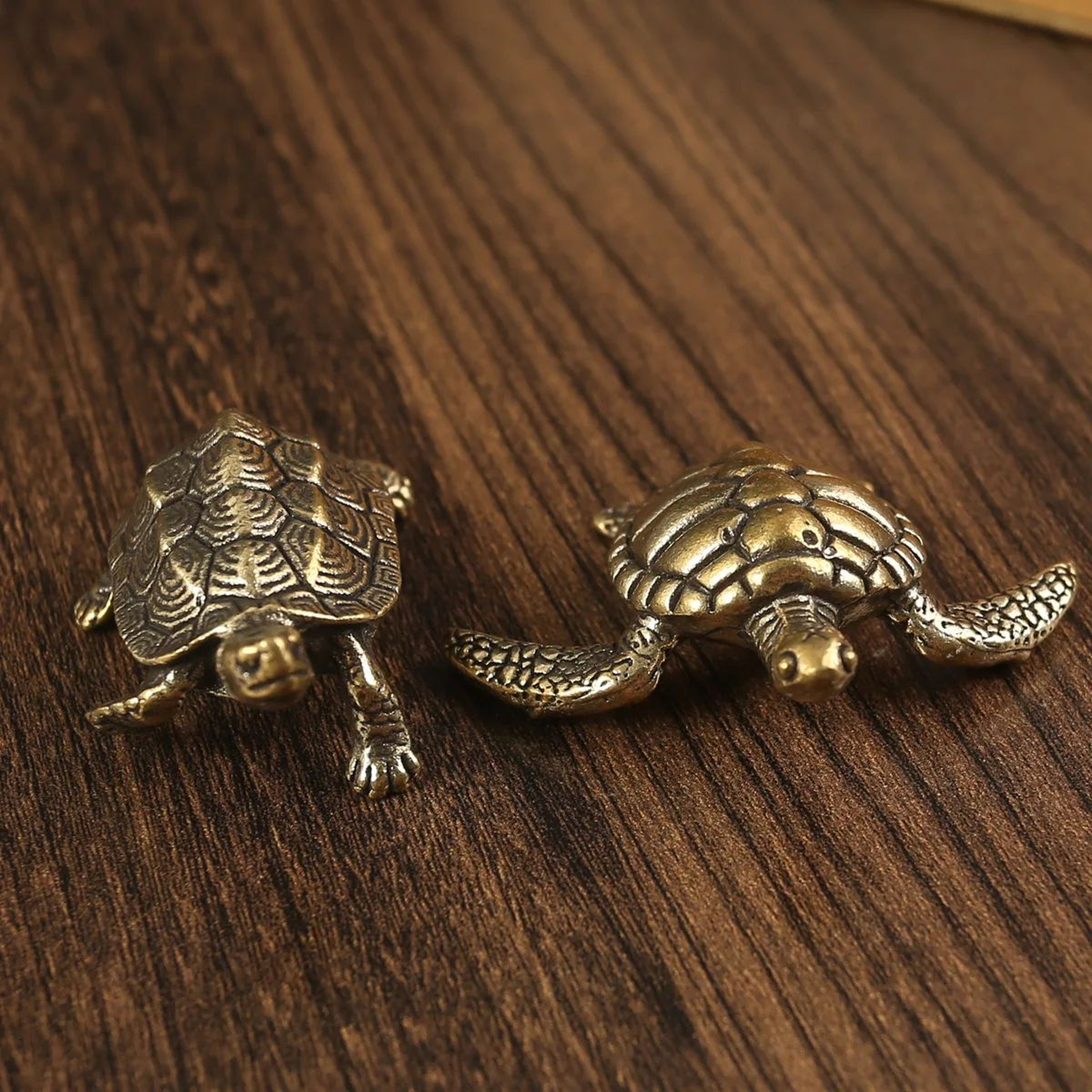 Vintage Brass Turtle Figurine Feng Shui Decor For Desk And Home 2